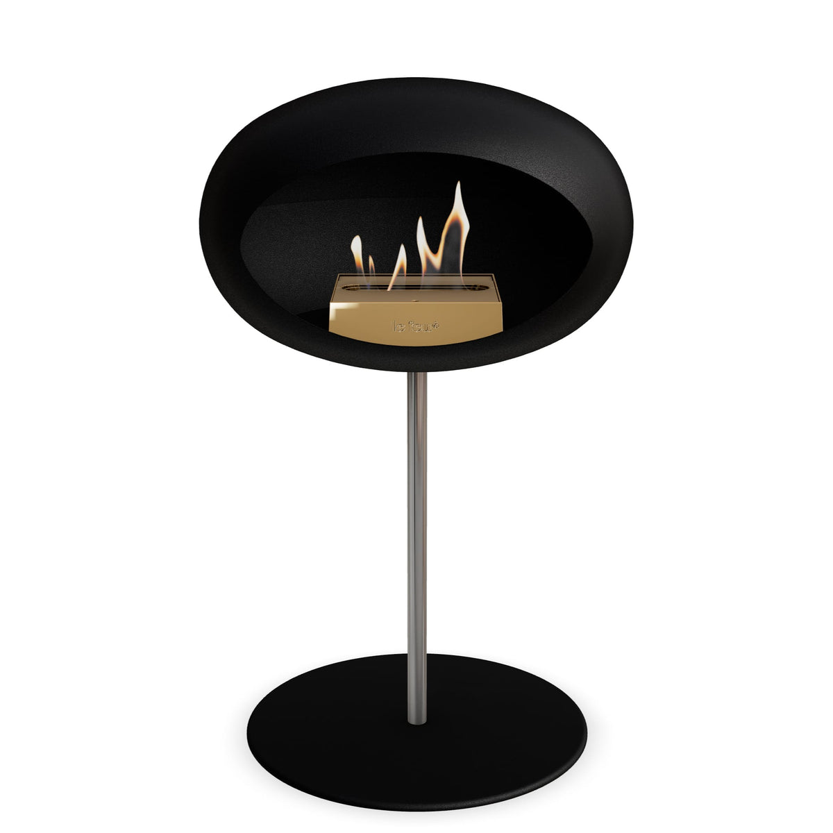 Le Feu Steel Low Dome Black Fireplaces Nüline Distribution ø2.5 cm polished steel black rose gold burner