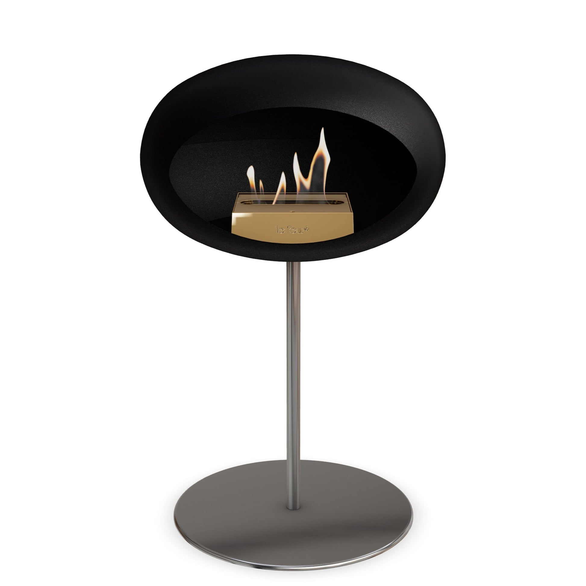 Le Feu Steel Low Dome <br>Black Fireplaces Nüline Distribution ø2.5 cm polished steel polished steel rose gold burner