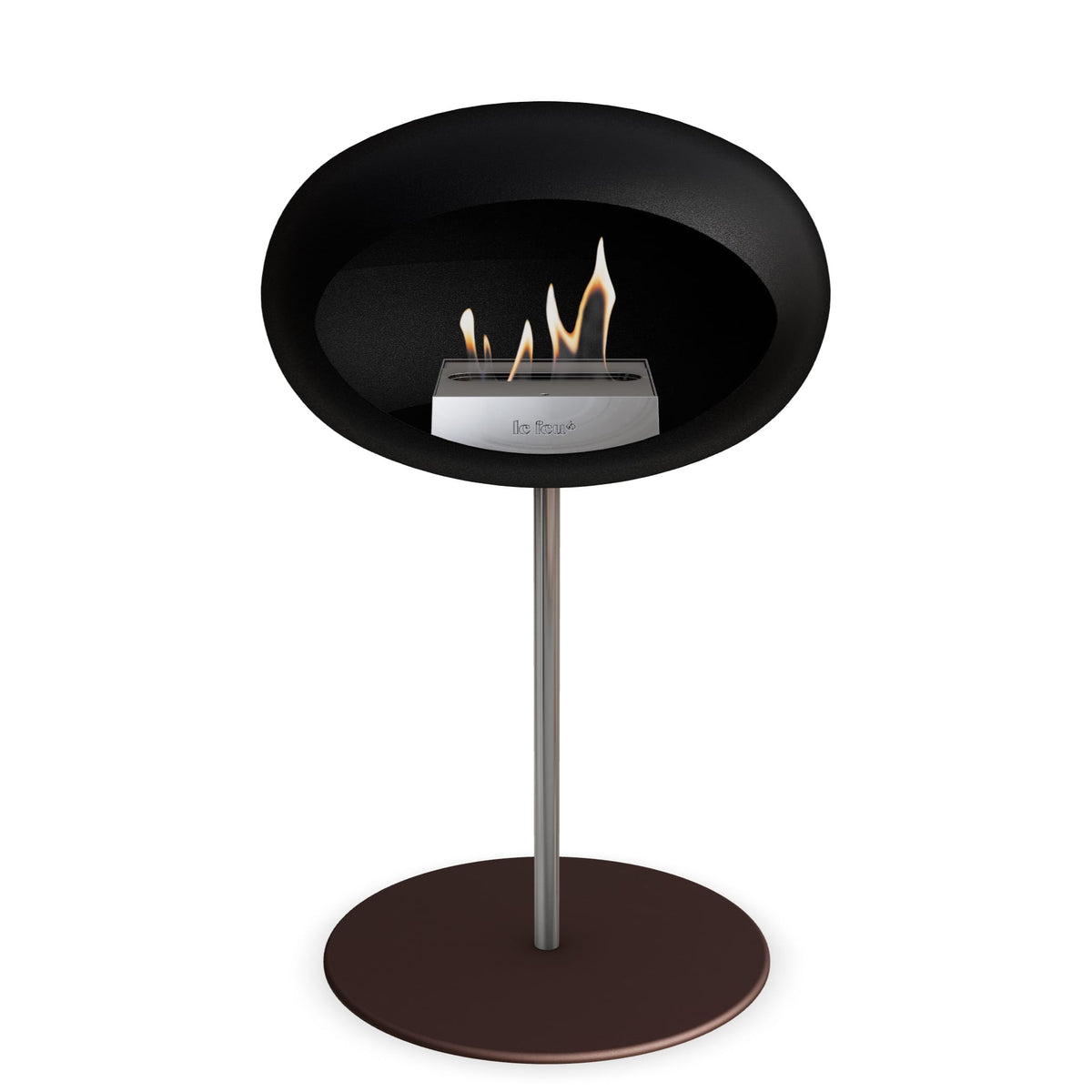 Le Feu Steel Low Dome Black Fireplaces Nüline Distribution ø2.5 cm polished steel mocca steel burner