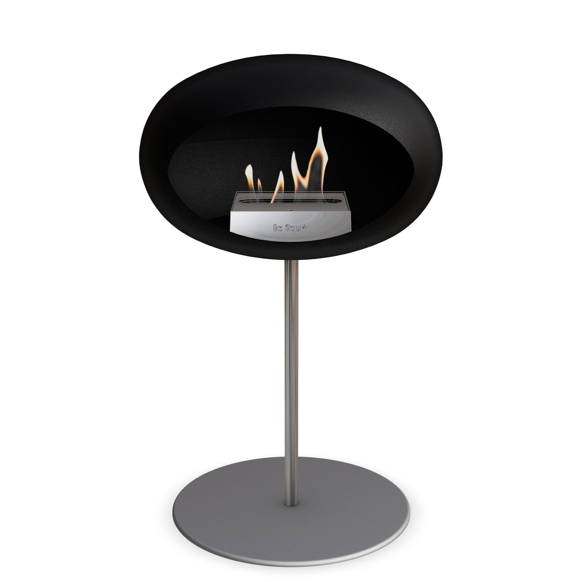 Le Feu Steel Low Dome <br>Black Fireplaces Nüline Distribution ø2.5 cm polished steel nickel steel burner
