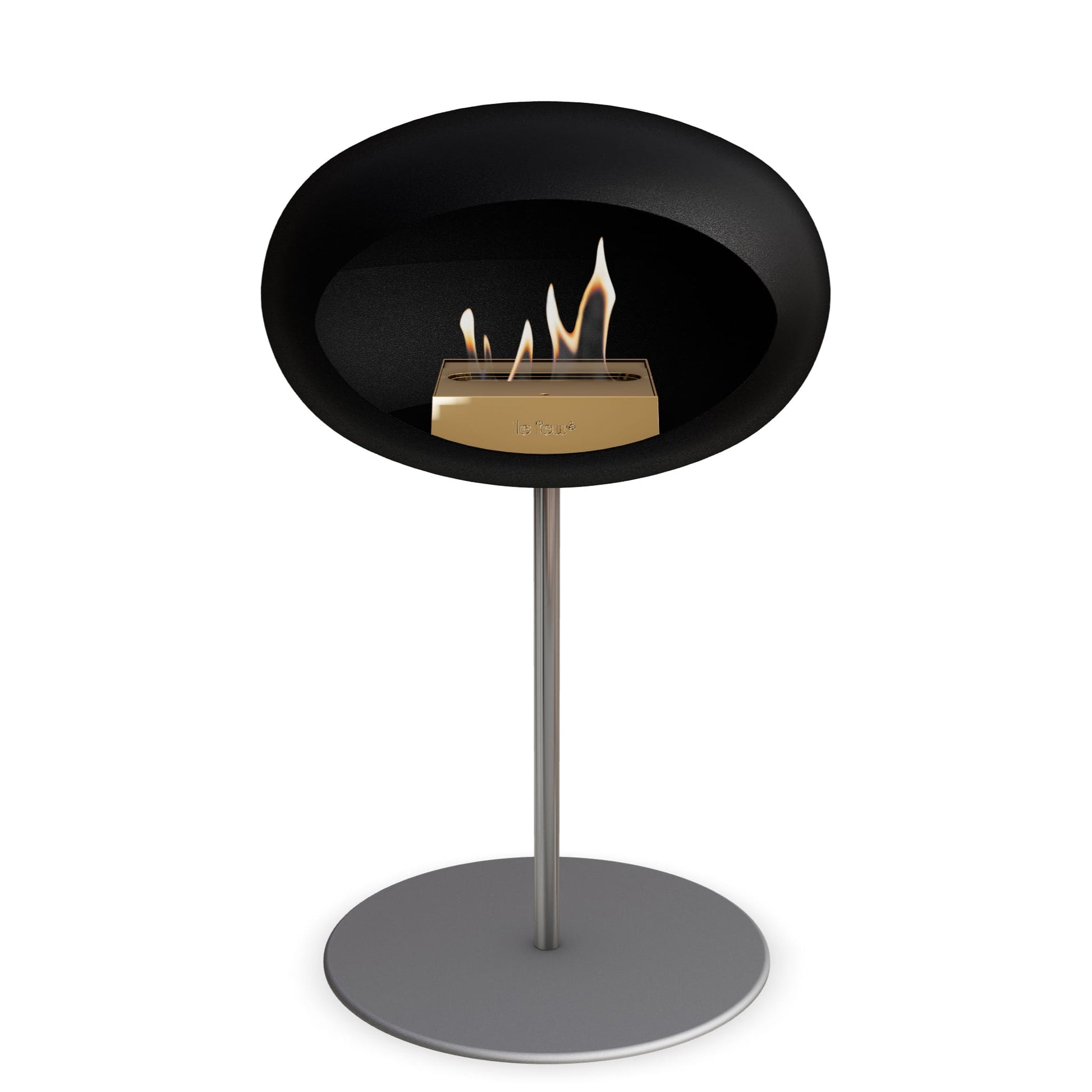 Le Feu Steel Low Dome <br>Black Fireplaces Nüline Distribution ø2.5 cm polished steel nickel rose gold burner