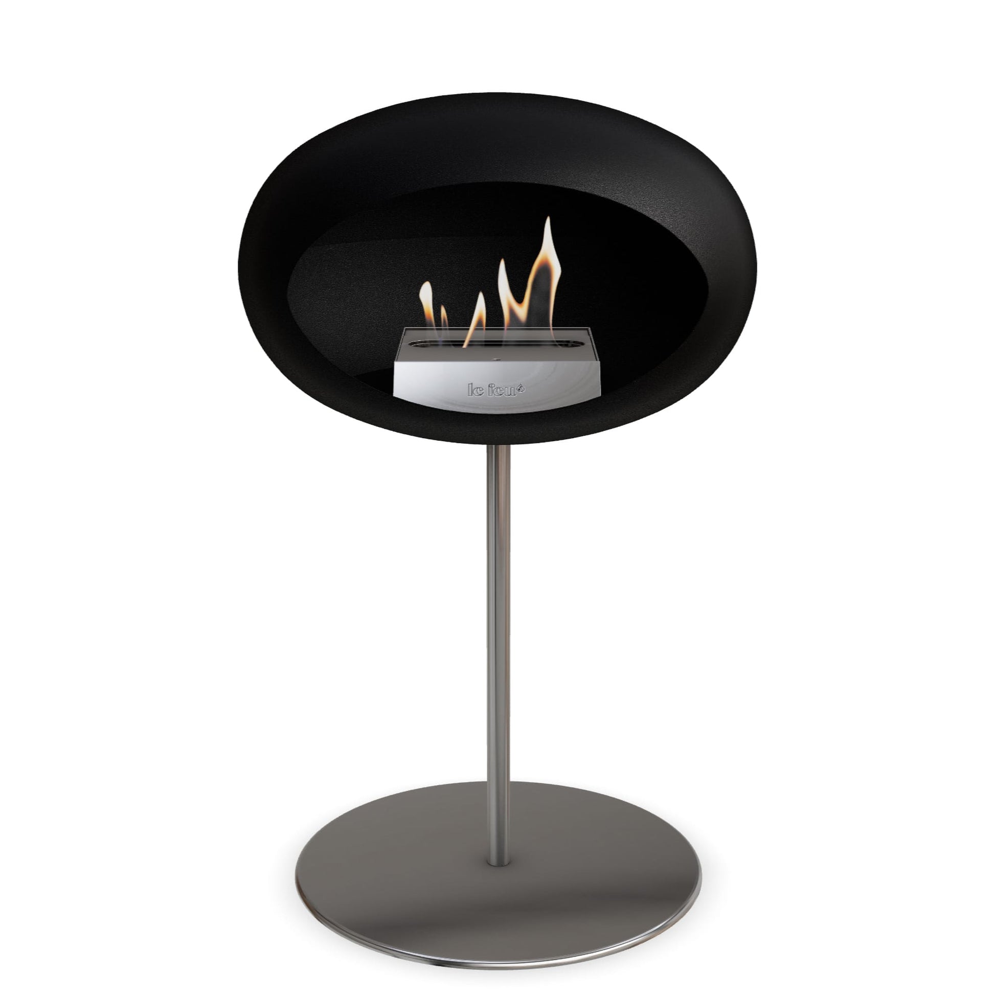 Le Feu Steel Low Dome <br>Black Fireplaces Nüline Distribution ø2.5 cm polished steel polished steel steel burner