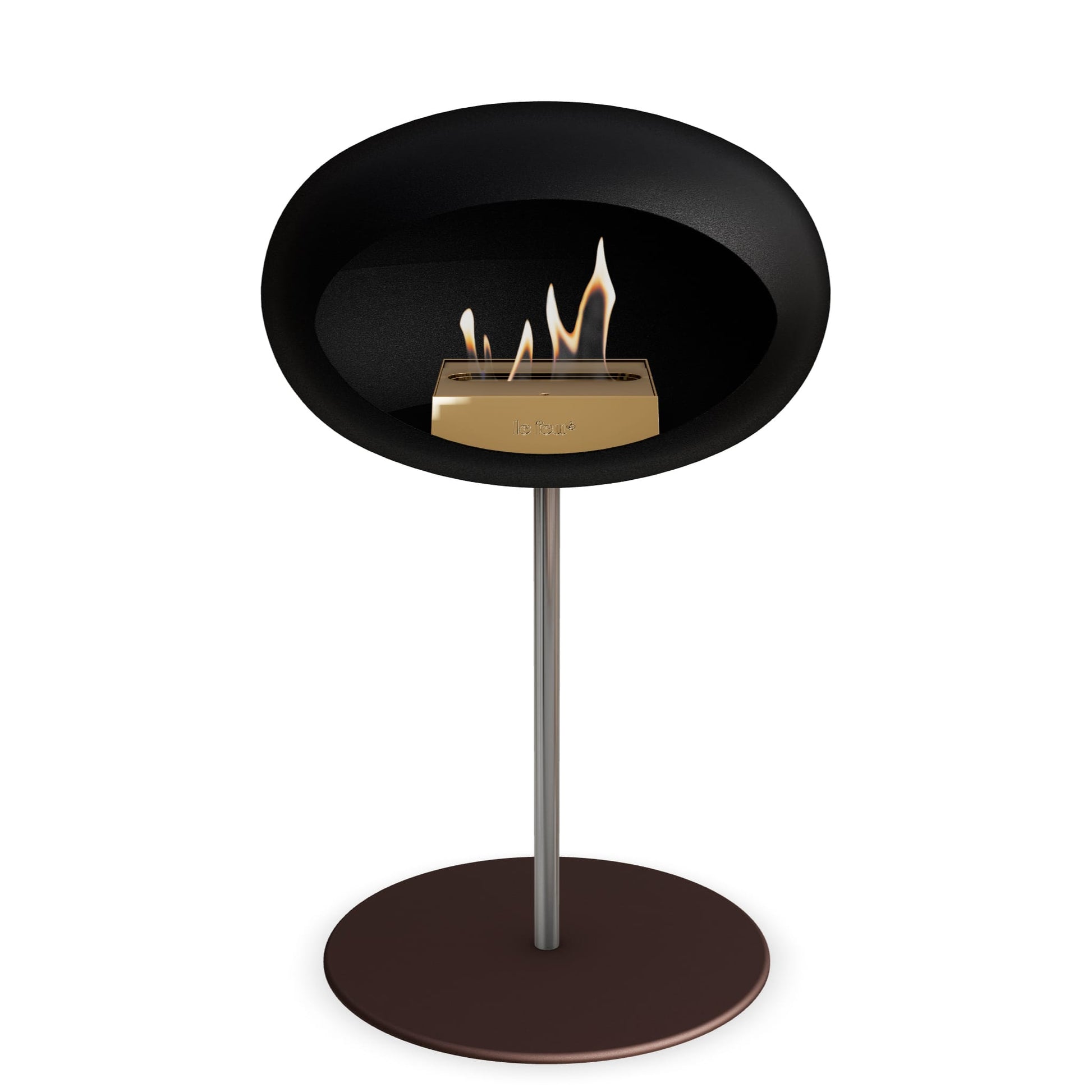 Le Feu Steel Low Dome <br>Black Fireplaces Nüline Distribution ø2.5 cm polished steel mocca rose gold burner