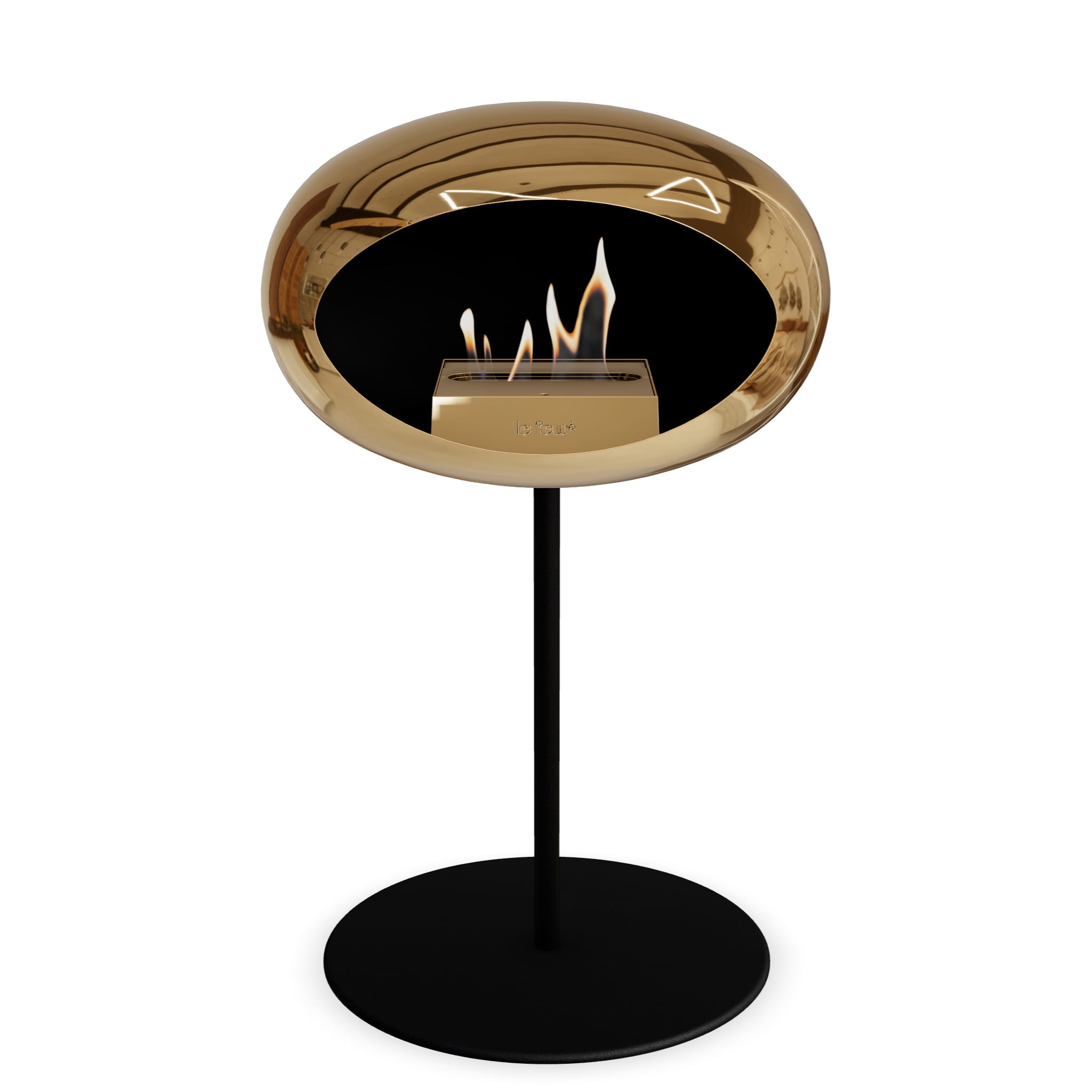 Le Feu Steel Low Dome <br>Chromed Rose Gold Fireplaces Nüline Distribution ø2.5 cm black black rose gold burner