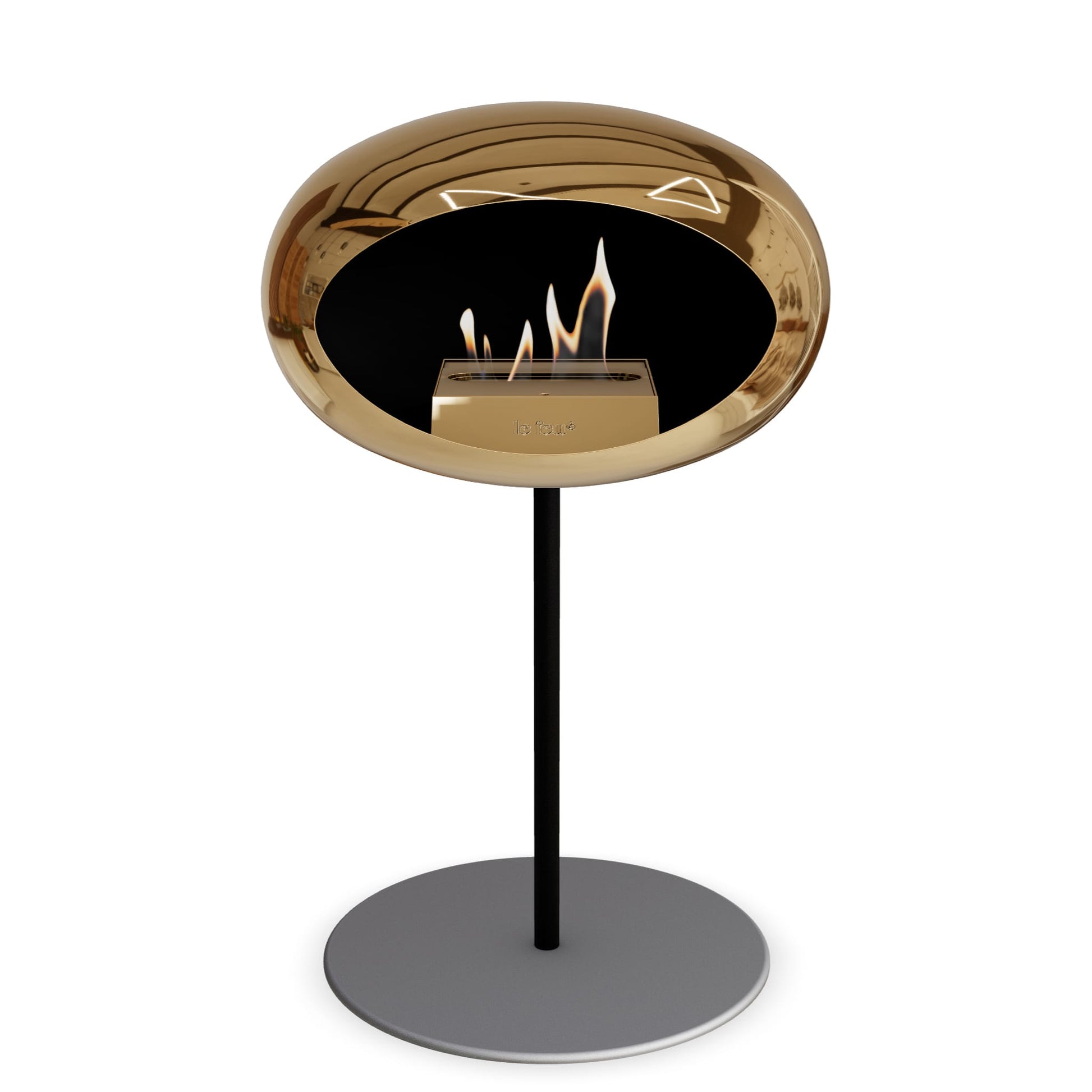 Le Feu Steel Low Dome <br>Chromed Rose Gold Fireplaces Nüline Distribution ø2.5 cm black nickel rose gold burner