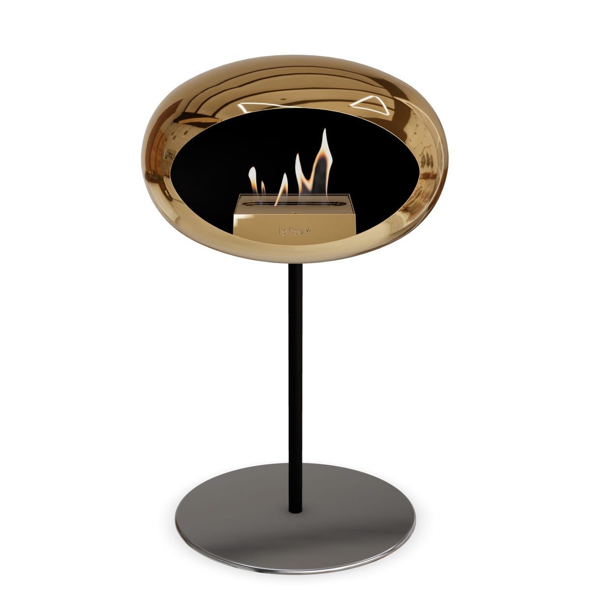 Le Feu Steel Low Dome Chromed Rose Gold Fireplaces Nüline Distribution ø2.5 cm black polished steel rose gold burner