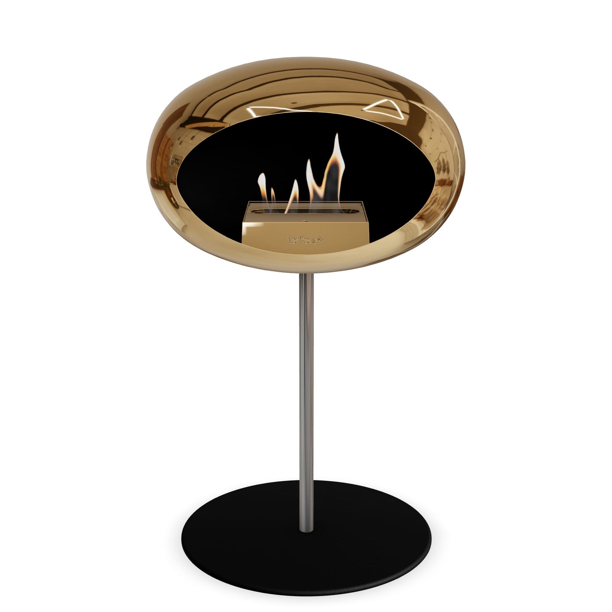 Le Feu Steel Low Dome <br>Chromed Rose Gold Fireplaces Nüline Distribution ø2.5 cm polished steel black rose gold burner