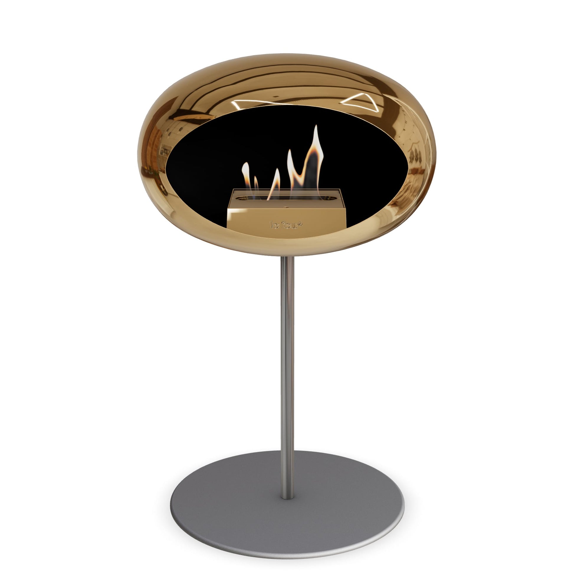 Le Feu Steel Low Dome <br>Chromed Rose Gold Fireplaces Nüline Distribution ø2.5 cm polished steel nickel rose gold burner