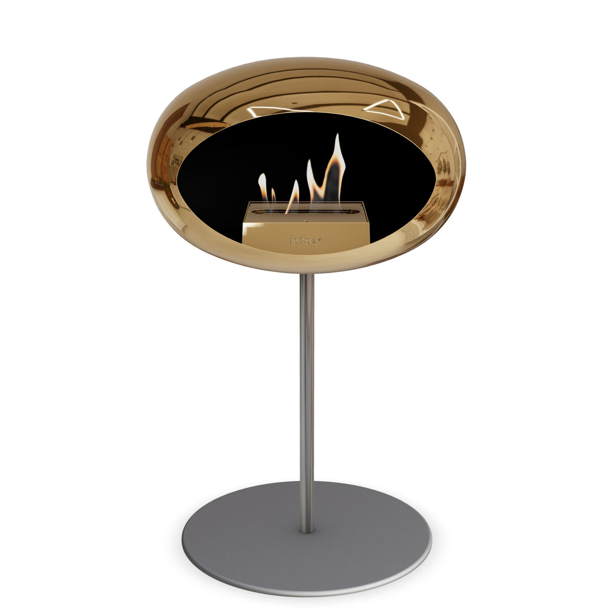 Le Feu Steel Low Dome Chromed Rose Gold Fireplaces Nüline Distribution ø2.5 cm polished steel nickel rose gold burner