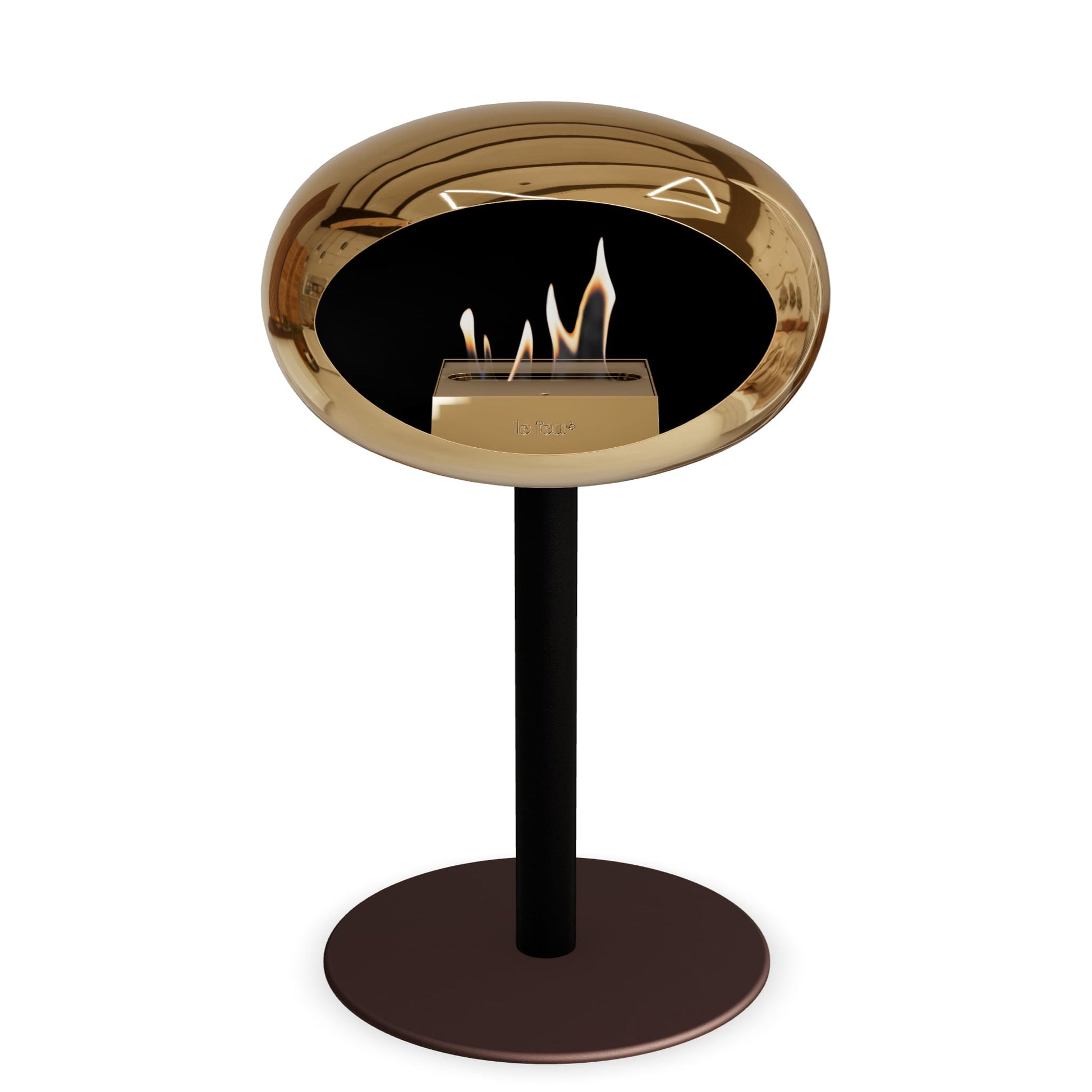 Le Feu Steel Low Dome <br>Chromed Rose Gold Fireplaces Nüline Distribution ø6 cm black mocca rose gold burner