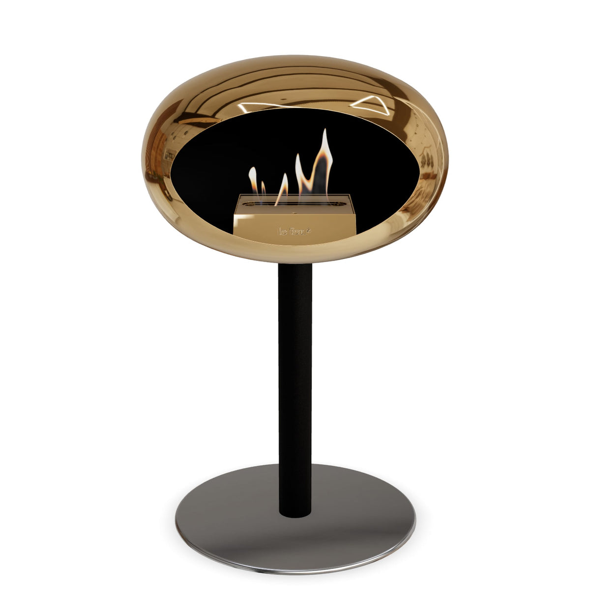 Le Feu Steel Low Dome Chromed Rose Gold Fireplaces Nüline Distribution ø6 cm black polished steel rose gold burner