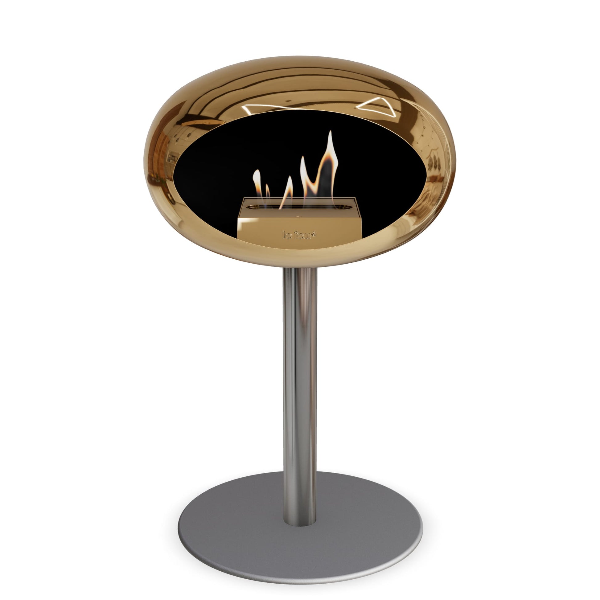 Le Feu Steel Low Dome <br>Chromed Rose Gold Fireplaces Nüline Distribution ø6 cm polished steel nickel rose gold burner