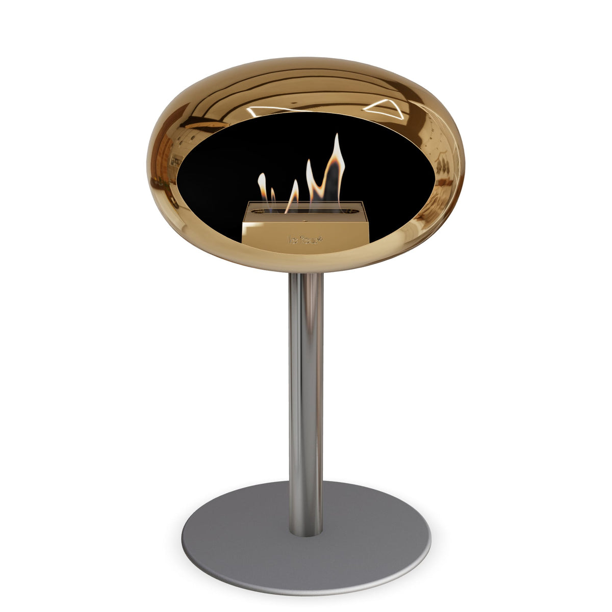 Le Feu Steel Low Dome Chromed Rose Gold Fireplaces Nüline Distribution ø6 cm polished steel nickel rose gold burner