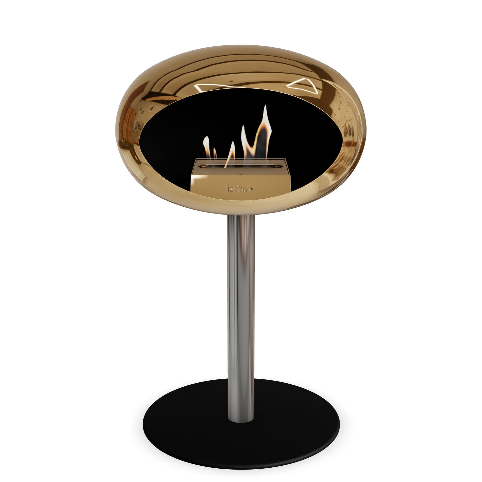 Le Feu Steel Low Dome <br>Chromed Rose Gold Fireplaces Nüline Distribution ø6 cm polished steel black rose gold burner