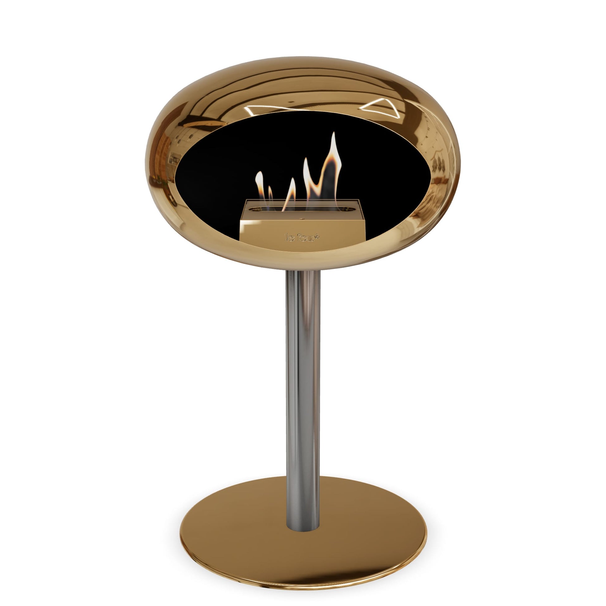 Le Feu Steel Low Dome <br>Chromed Rose Gold Fireplaces Nüline Distribution ø6 cm polished steel rose gold rose gold burner