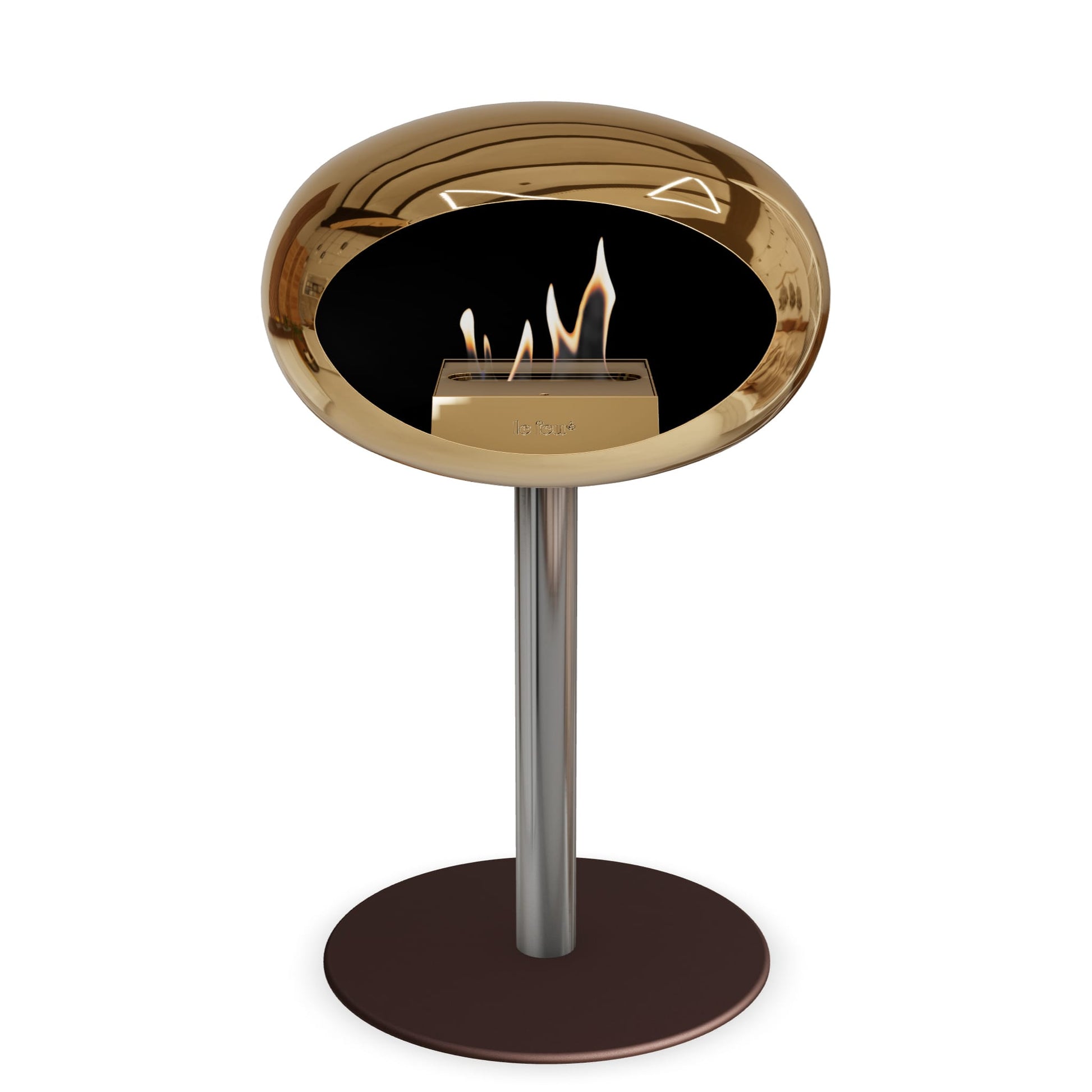 Le Feu Steel Low Dome <br>Chromed Rose Gold Fireplaces Nüline Distribution ø6 cm polished steel mocca rose gold burner
