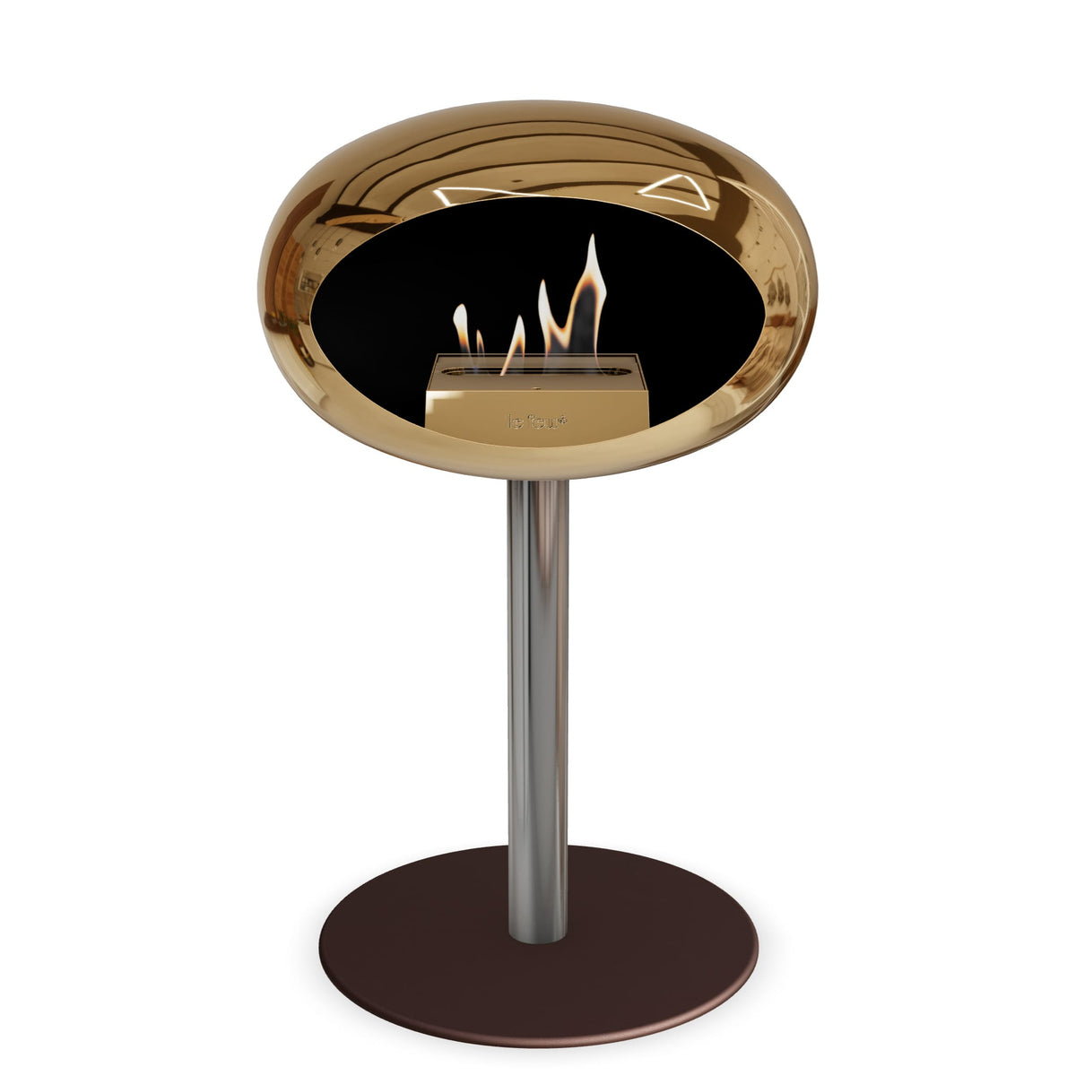 Le Feu Steel Low Dome Chromed Rose Gold Fireplaces Nüline Distribution ø6 cm polished steel mocca rose gold burner