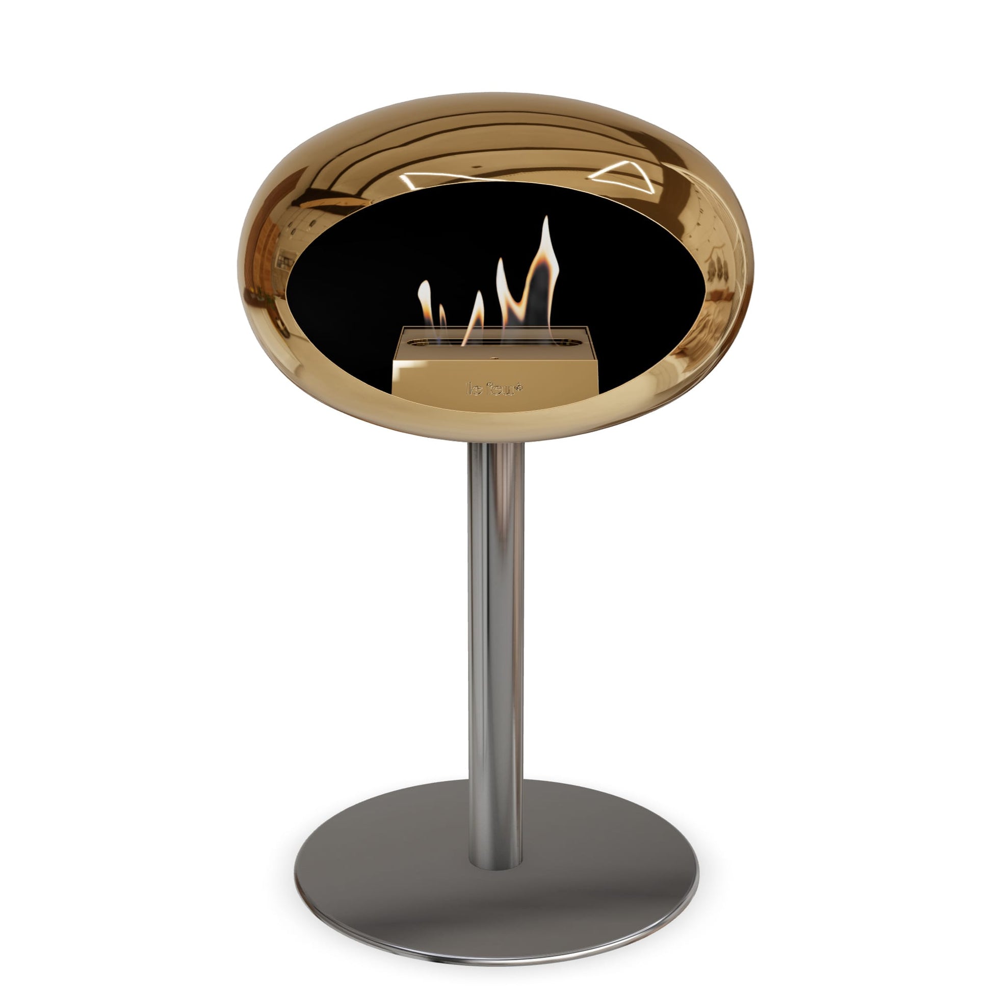 Le Feu Steel Low Dome <br>Chromed Rose Gold Fireplaces Nüline Distribution ø6 cm polished steel polished steel rose gold burner