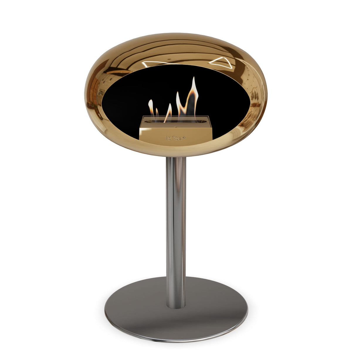 Le Feu Steel Low Dome Chromed Rose Gold Fireplaces Nüline Distribution ø6 cm polished steel polished steel rose gold burner
