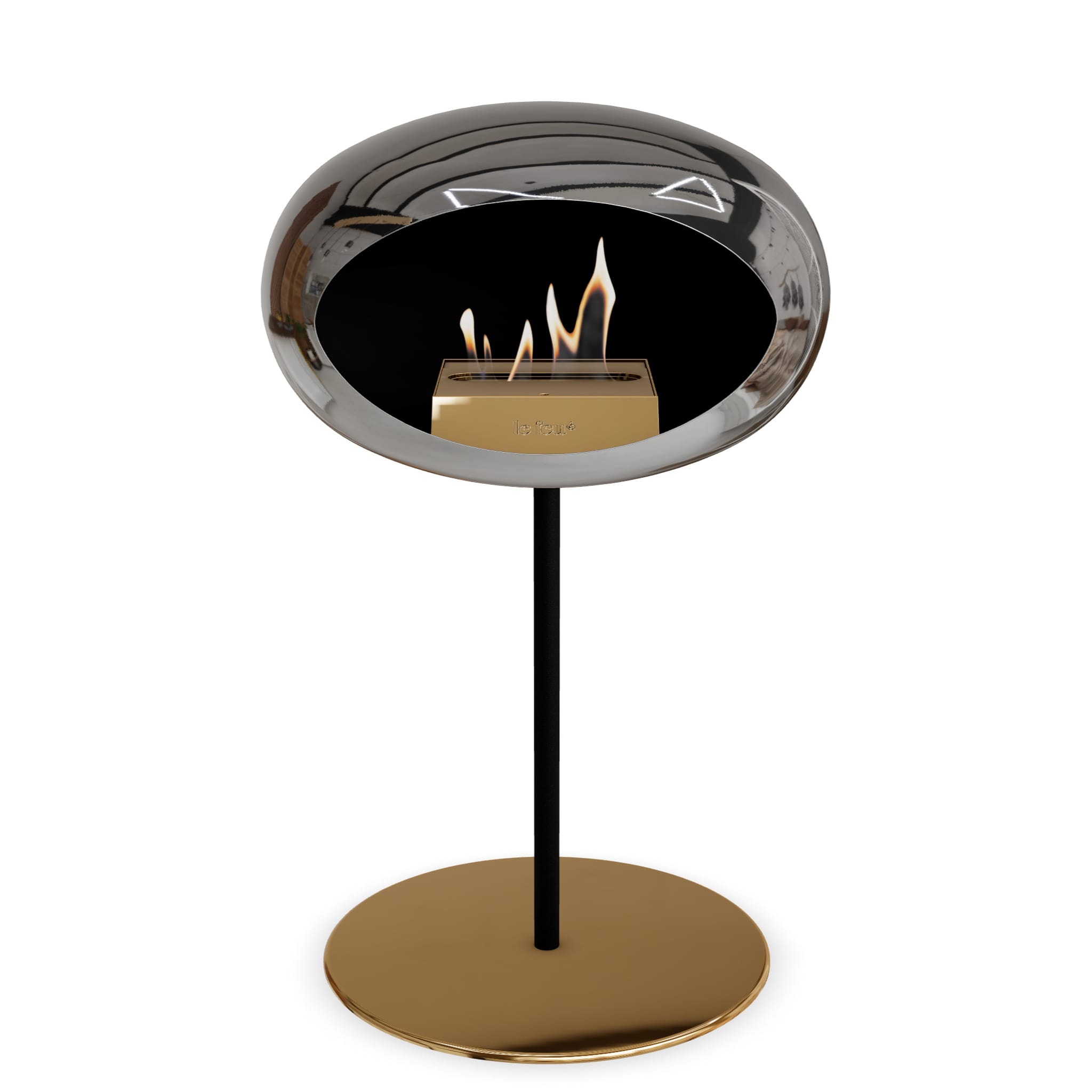 Le Feu Steel Low Dome <br>Chromed Silver Fireplaces Nüline Distribution ø2.5 cm black rose gold steel burner