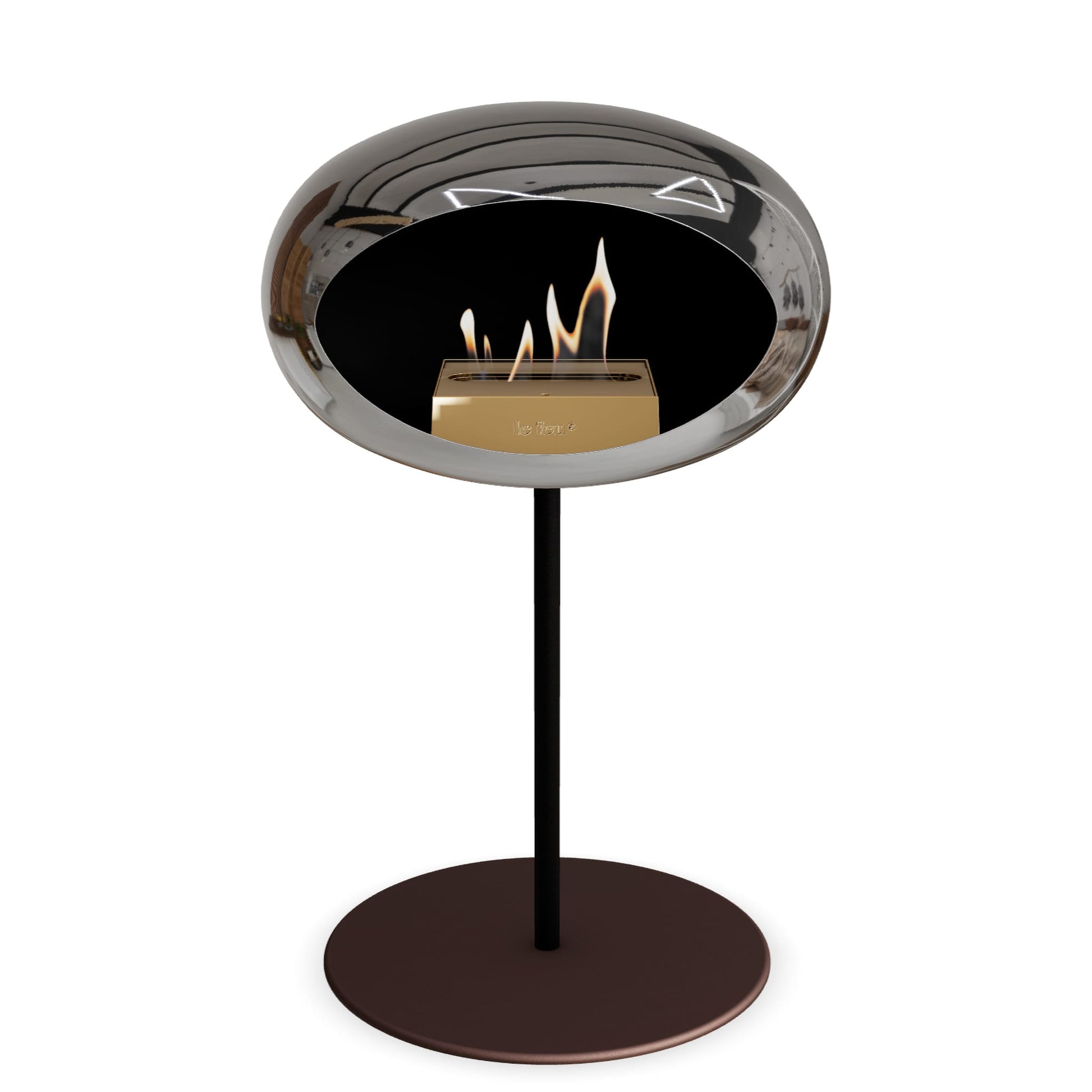 Le Feu Steel Low Dome <br>Chromed Silver Fireplaces Nüline Distribution ø2.5 cm black mocca steel burner