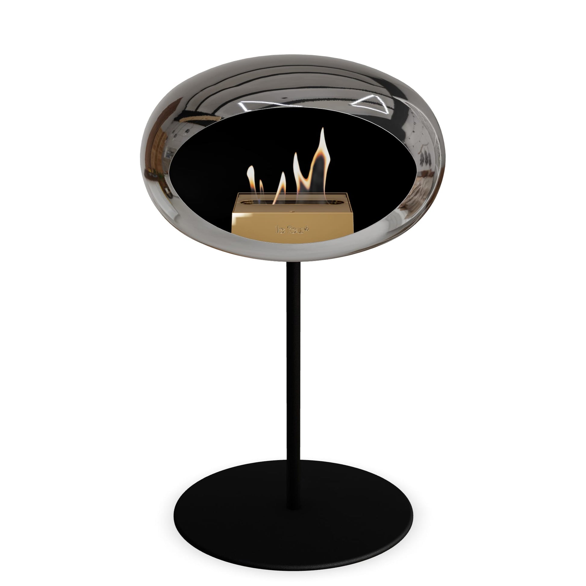 Le Feu Steel Low Dome <br>Chromed Silver Fireplaces Nüline Distribution ø2.5 cm black black steel burner