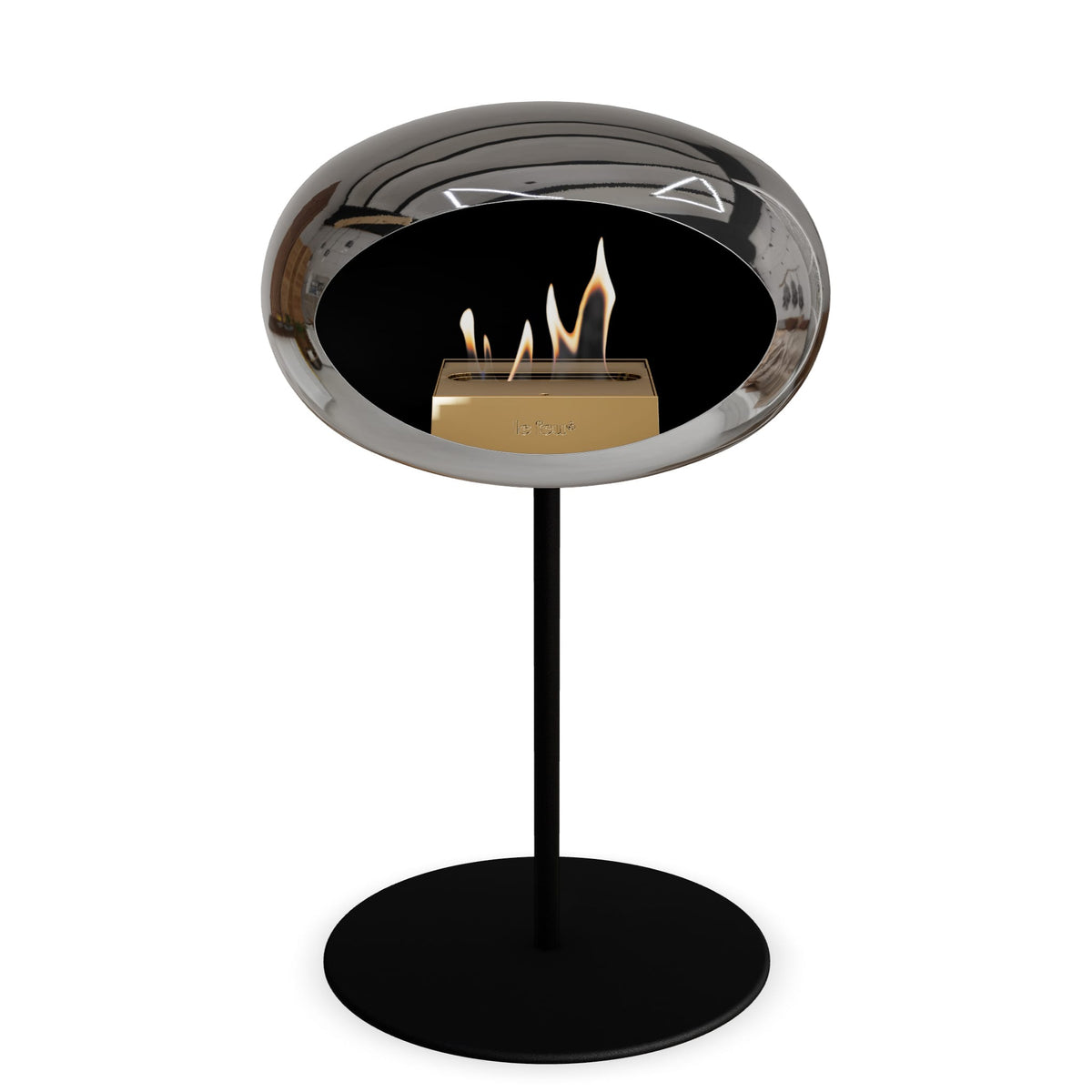 Le Feu Steel Low Dome Chromed Silver Fireplaces Nüline Distribution ø2.5 cm black black steel burner