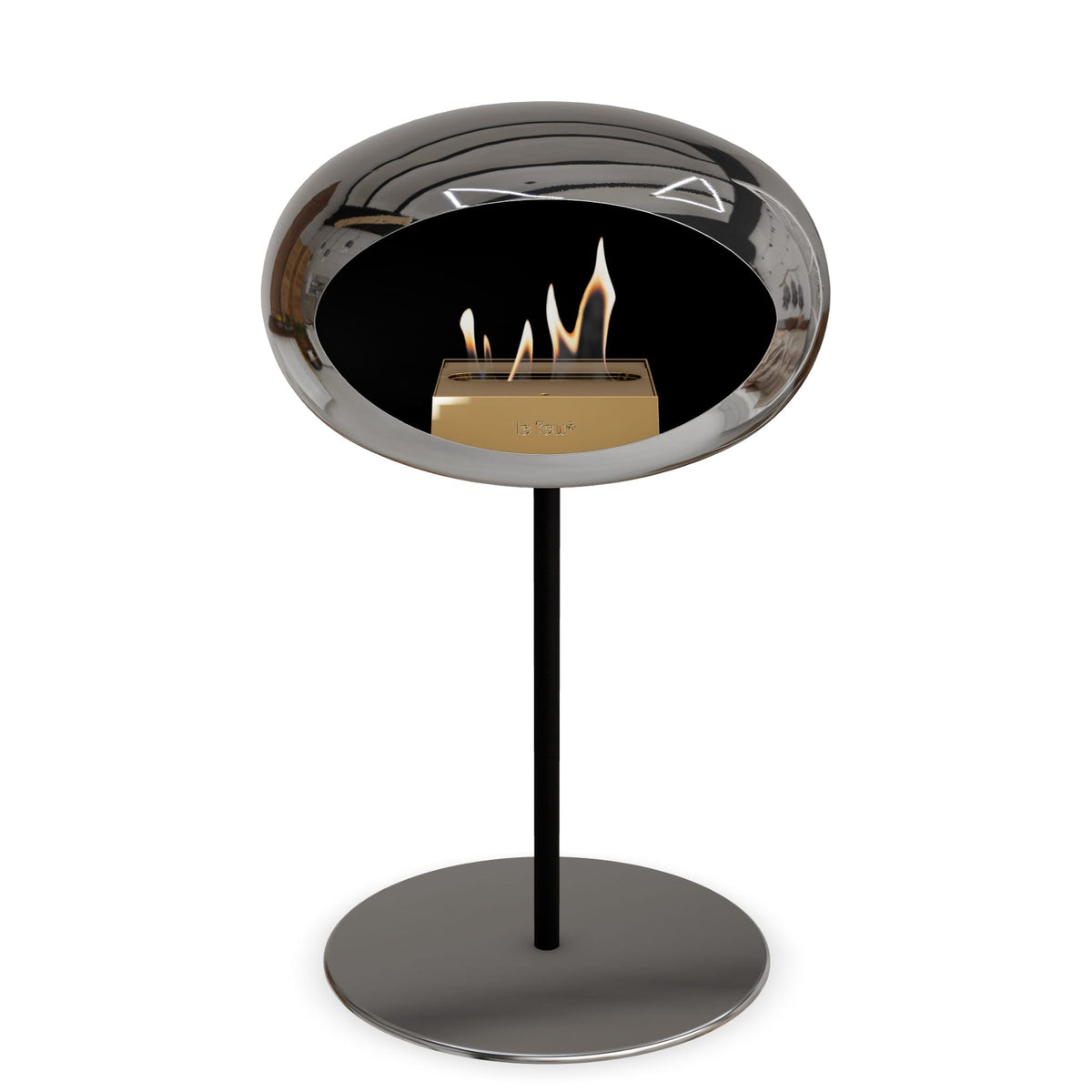 Le Feu Steel Low Dome Chromed Silver Fireplaces Nüline Distribution ø2.5 cm black polished steel steel burner