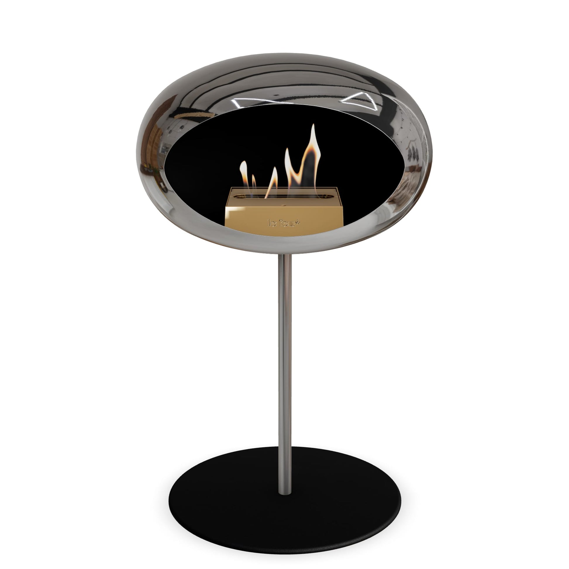 Le Feu Steel Low Dome <br>Chromed Silver Fireplaces Nüline Distribution ø2.5 cm polished steel black steel burner