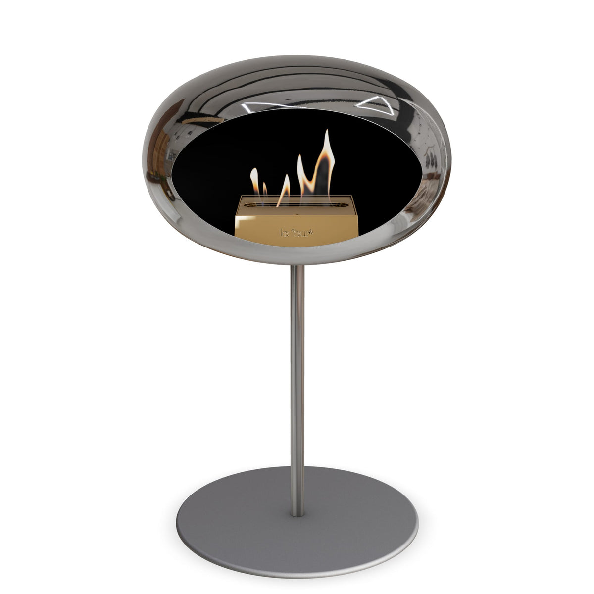 Le Feu Steel Low Dome Chromed Silver Fireplaces Nüline Distribution ø2.5 cm polished steel nickel steel burner