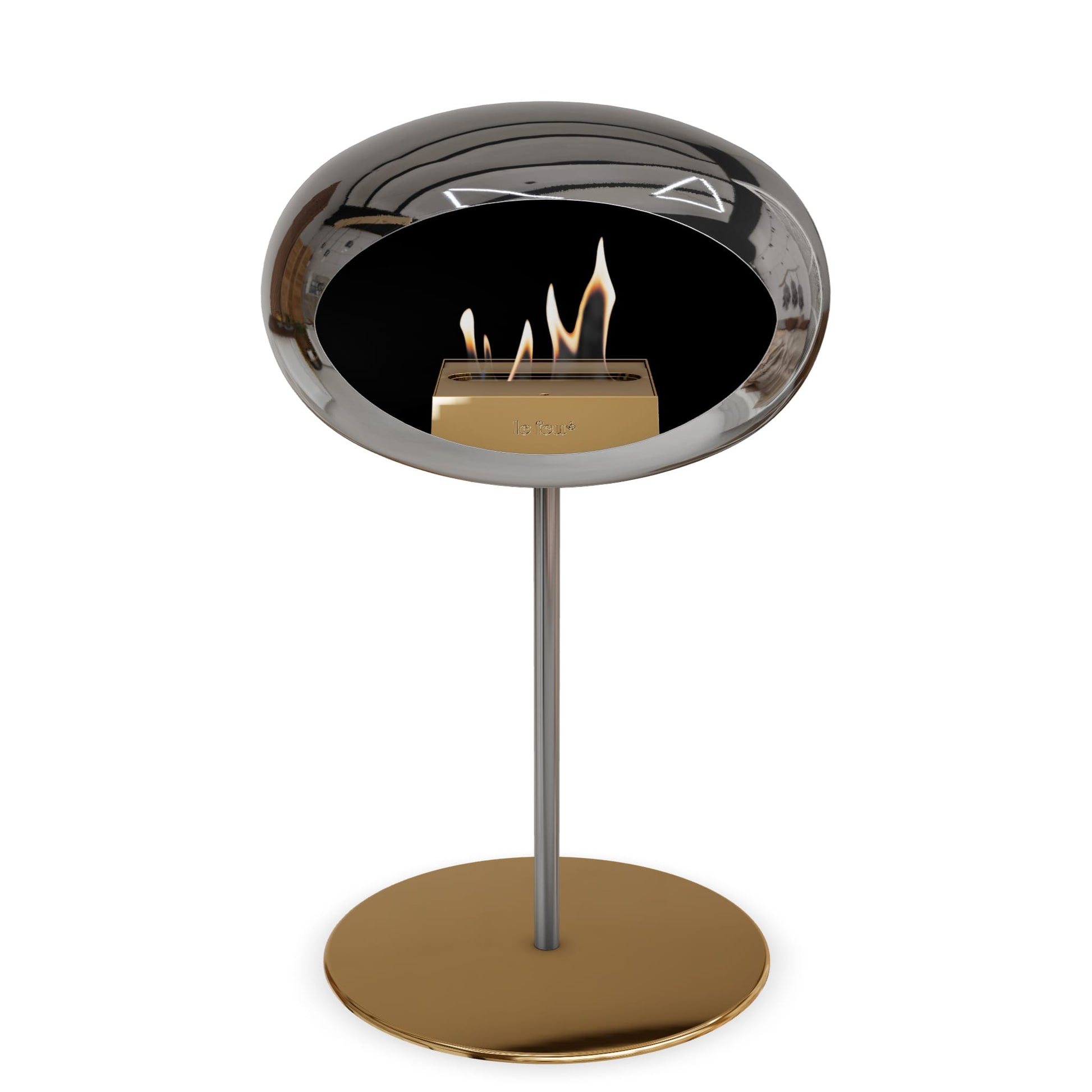 Le Feu Steel Low Dome <br>Chromed Silver Fireplaces Nüline Distribution ø2.5 cm polished steel rose gold steel burner