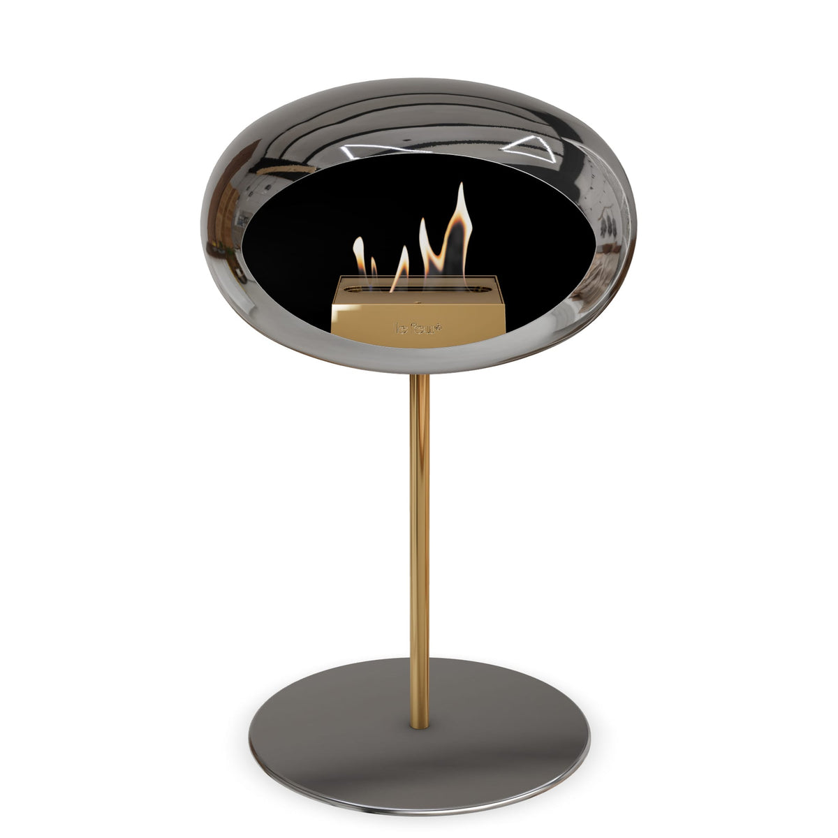 Le Feu Steel Low Dome Chromed Silver Fireplaces Nüline Distribution ø2.5 cm rose gold polished steel steel burner