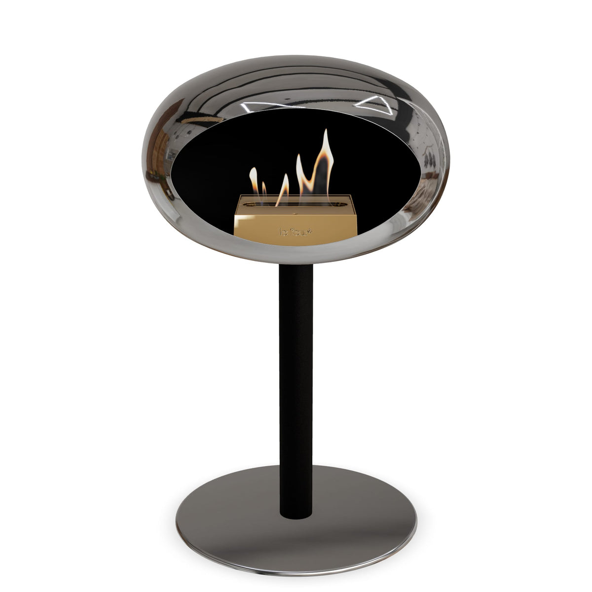 Le Feu Steel Low Dome Chromed Silver Fireplaces Nüline Distribution ø6 cm black polished steel steel burner