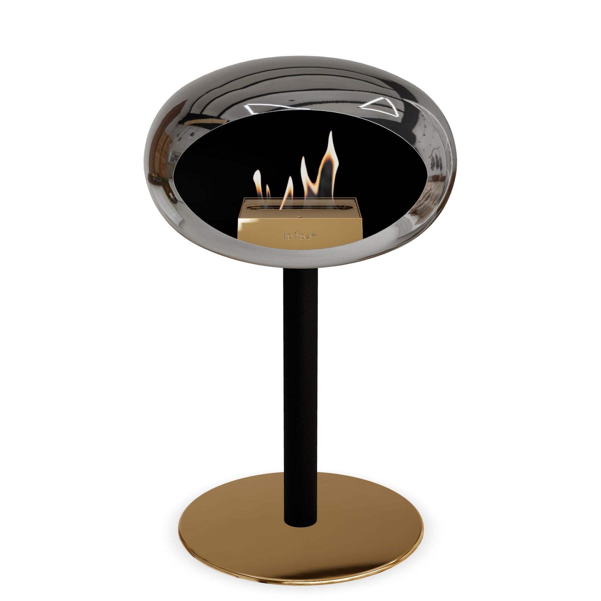 Le Feu Steel Low Dome <br>Chromed Silver Fireplaces Nüline Distribution ø6 cm black rose gold steel burner