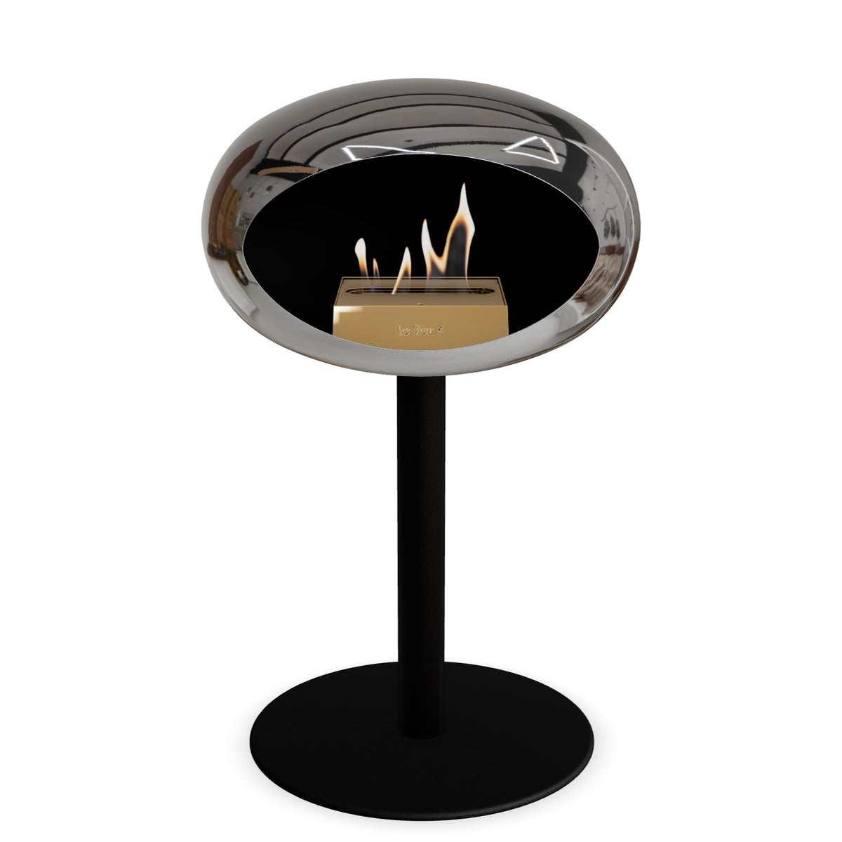 Le Feu Steel Low Dome Chromed Silver Fireplaces Nüline Distribution ø6 cm black black steel burner