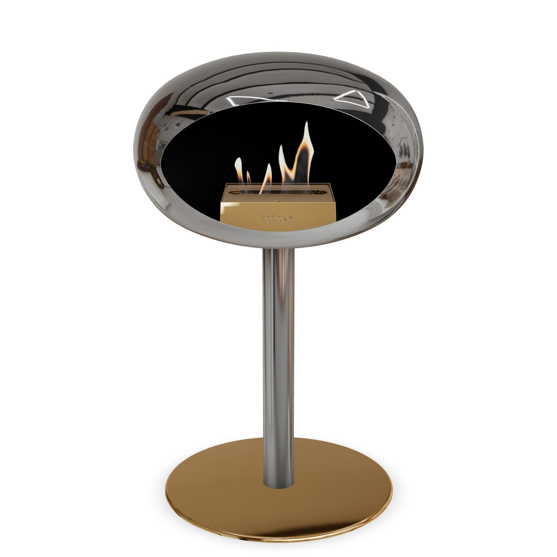 Le Feu Steel Low Dome <br>Chromed Silver Fireplaces Nüline Distribution ø6 cm polished steel rose gold steel burner