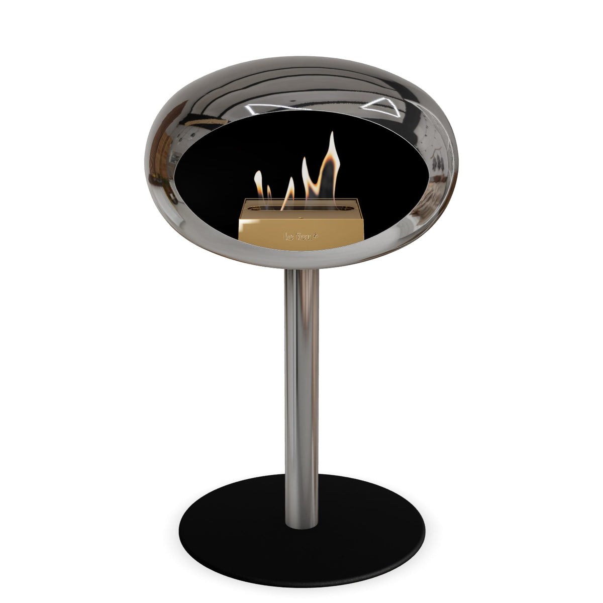 Le Feu Steel Low Dome Chromed Silver Fireplaces Nüline Distribution ø6 cm polished steel black steel burner