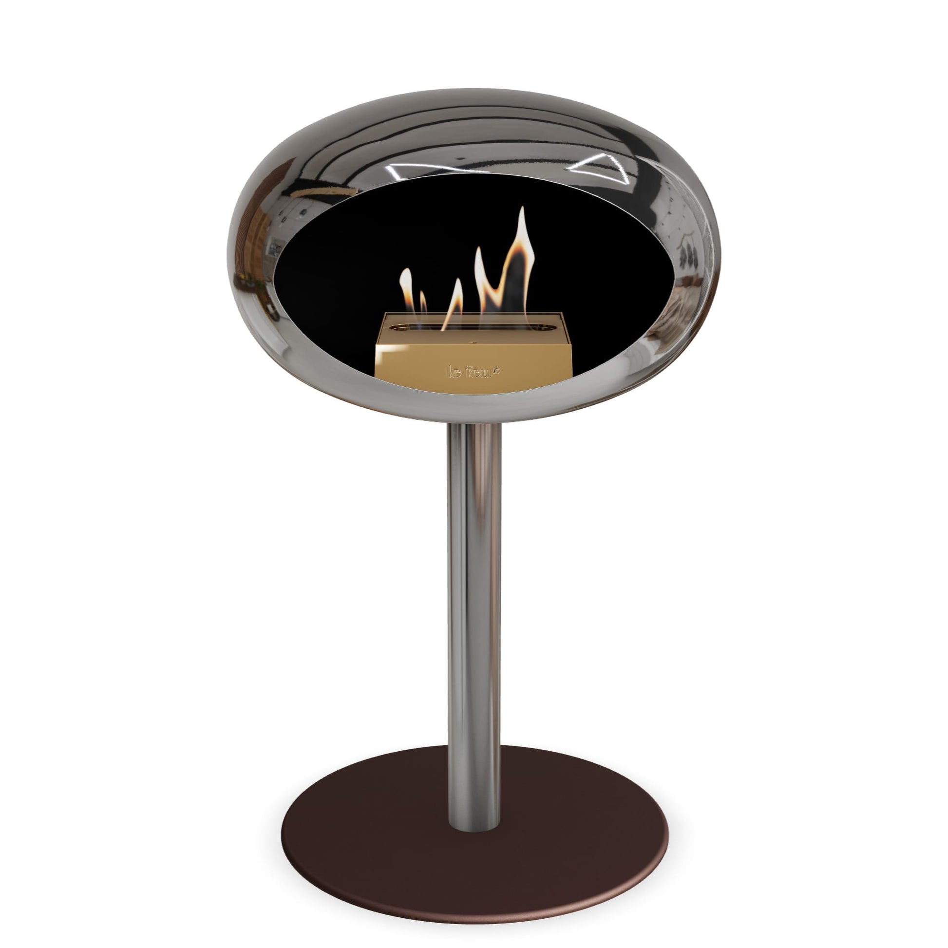 Le Feu Steel Low Dome <br>Chromed Silver Fireplaces Nüline Distribution ø6 cm polished steel mocca steel burner