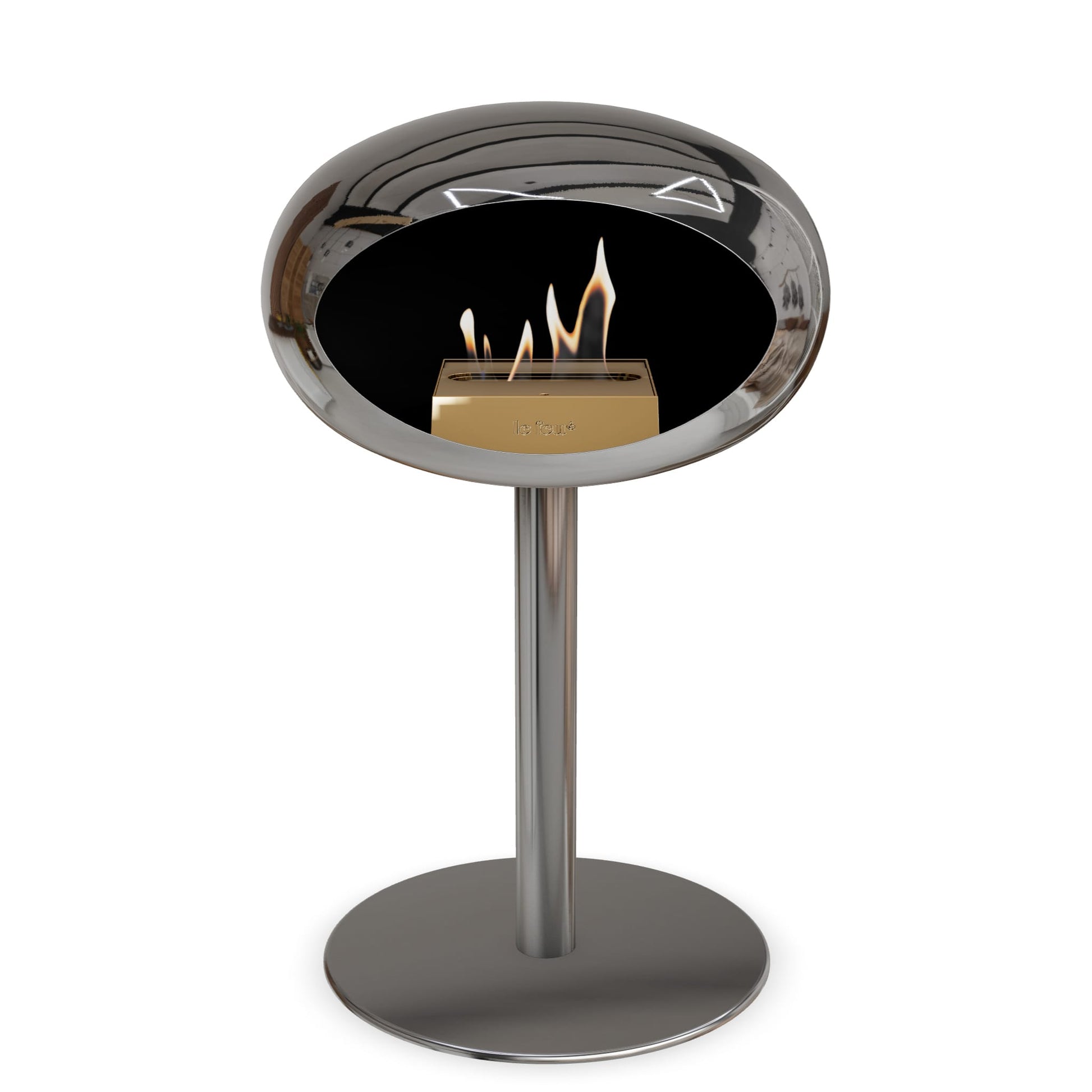 Le Feu Steel Low Dome <br>Chromed Silver Fireplaces Nüline Distribution ø6 cm polished steel polished steel steel burner