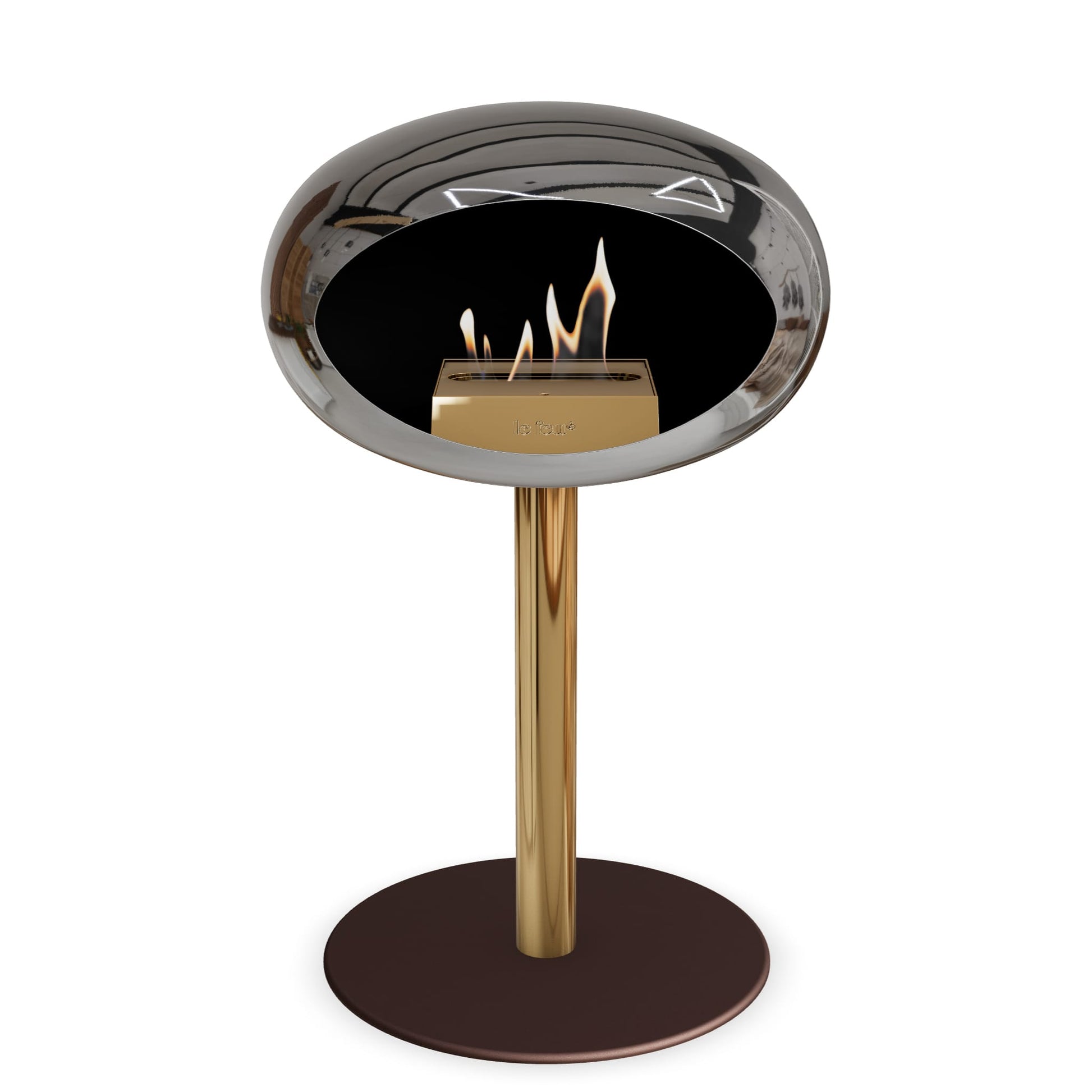 Le Feu Steel Low Dome <br>Chromed Silver Fireplaces Nüline Distribution ø6 cm rose gold mocca steel burner