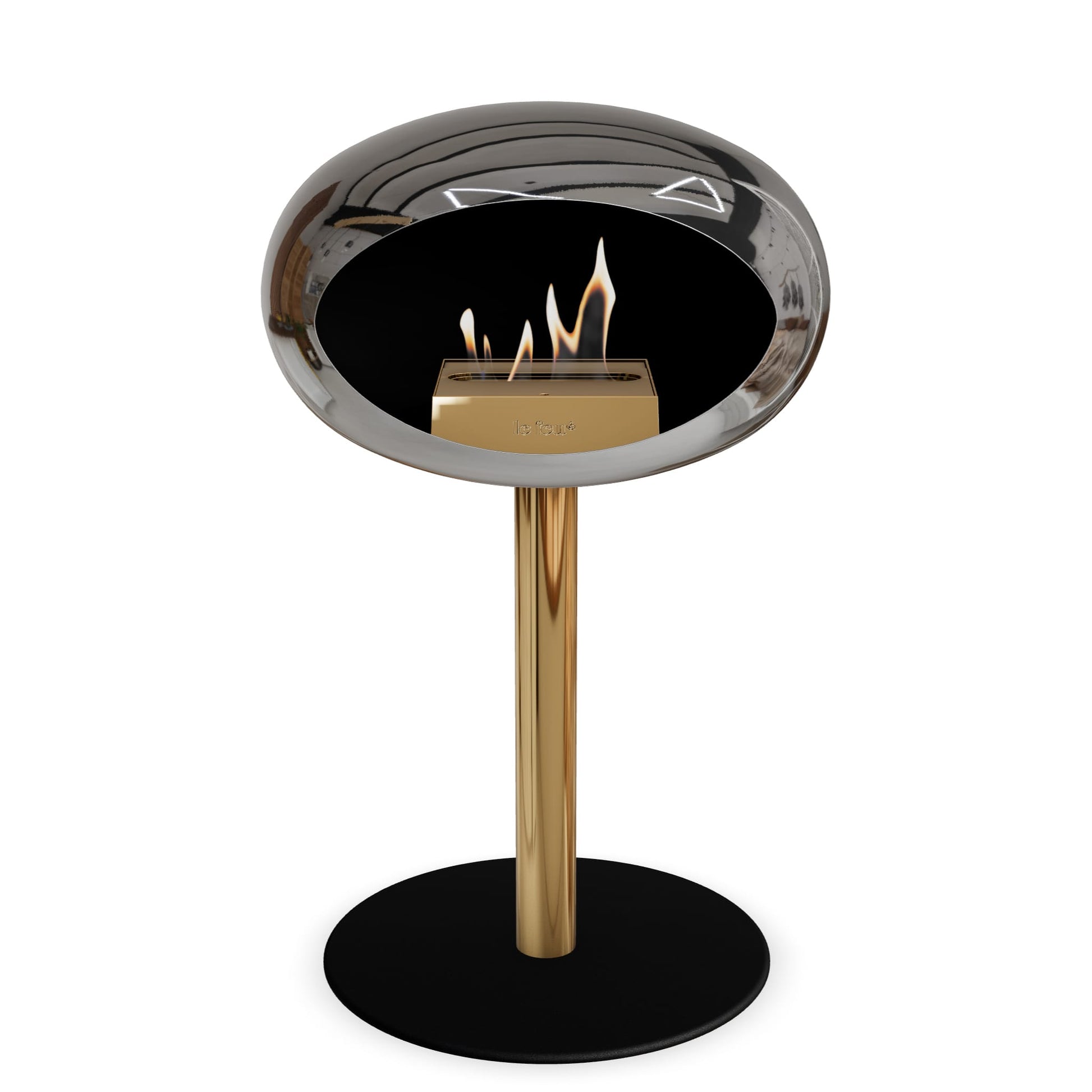 Le Feu Steel Low Dome <br>Chromed Silver Fireplaces Nüline Distribution ø6 cm rose gold black steel burner
