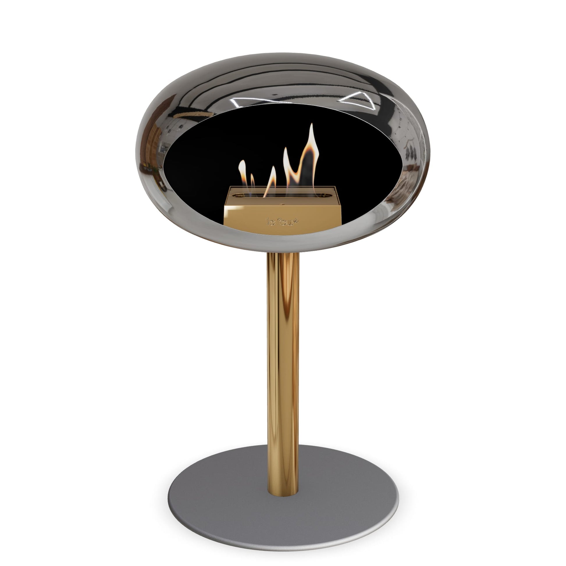 Le Feu Steel Low Dome <br>Chromed Silver Fireplaces Nüline Distribution ø6 cm rose gold nickel steel burner