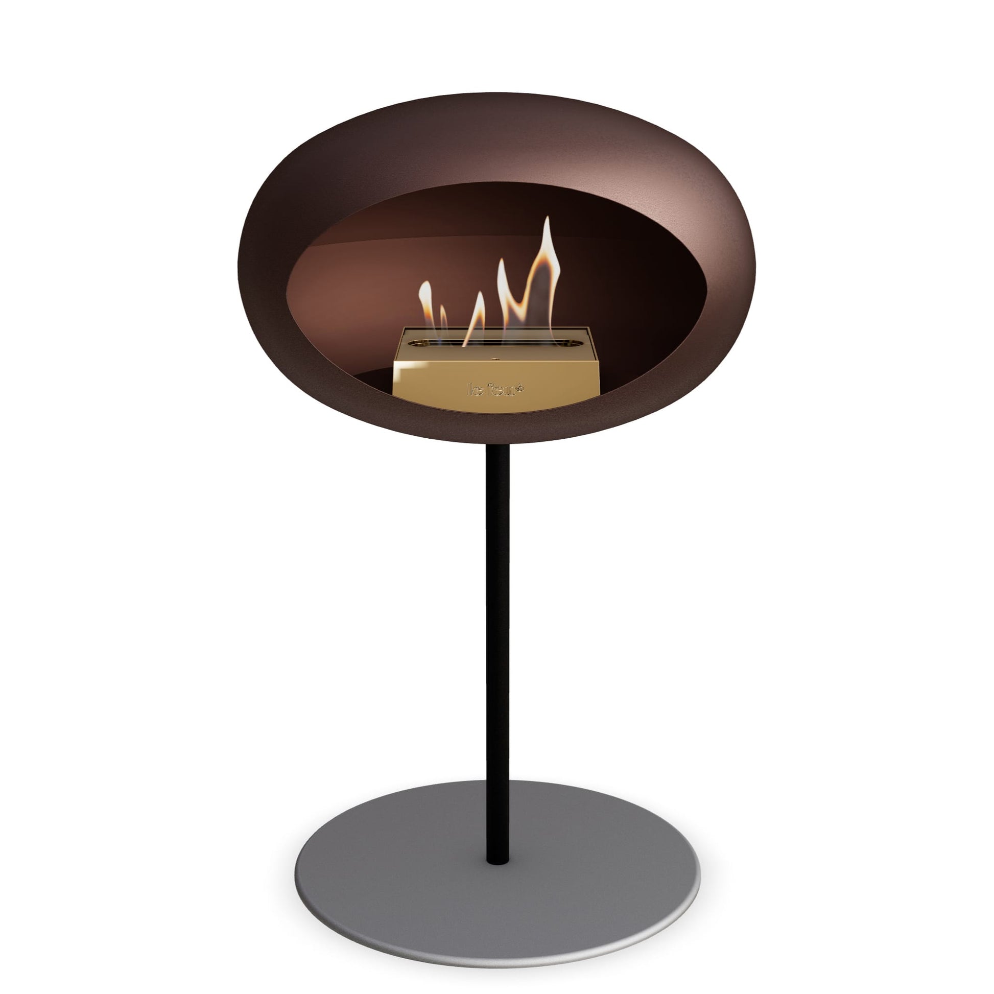 Le Feu Steel Low Dome <br>Mocca Fireplaces Nüline Distribution ø2.5 cm black nickel rose gold burner