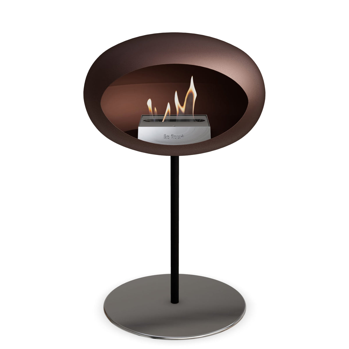 Le Feu Steel Low Dome Mocca Fireplaces Nüline Distribution ø2.5 cm black polished steel steel burner