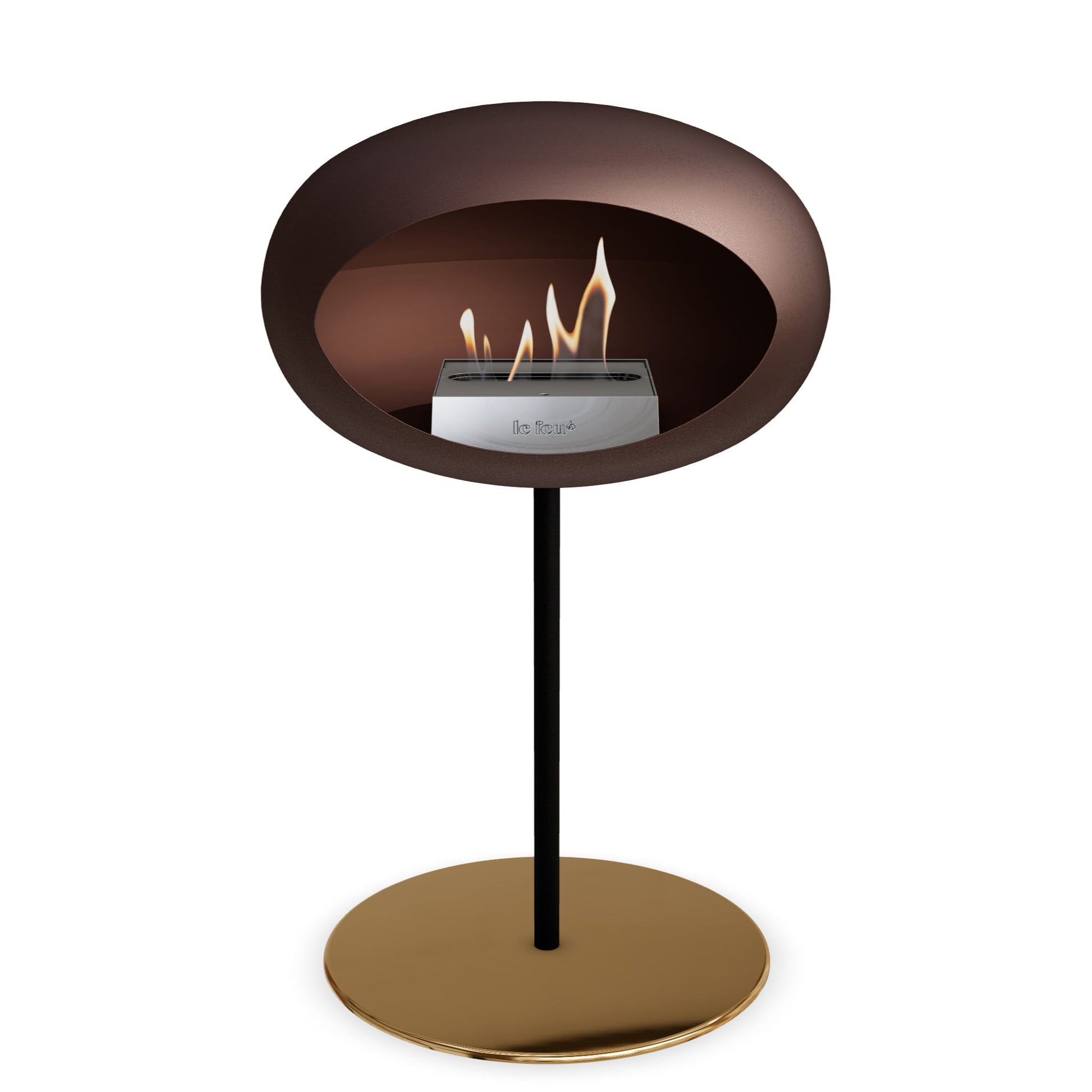 Le Feu Steel Low Dome <br>Mocca Fireplaces Nüline Distribution ø2.5 cm black rose gold steel burner
