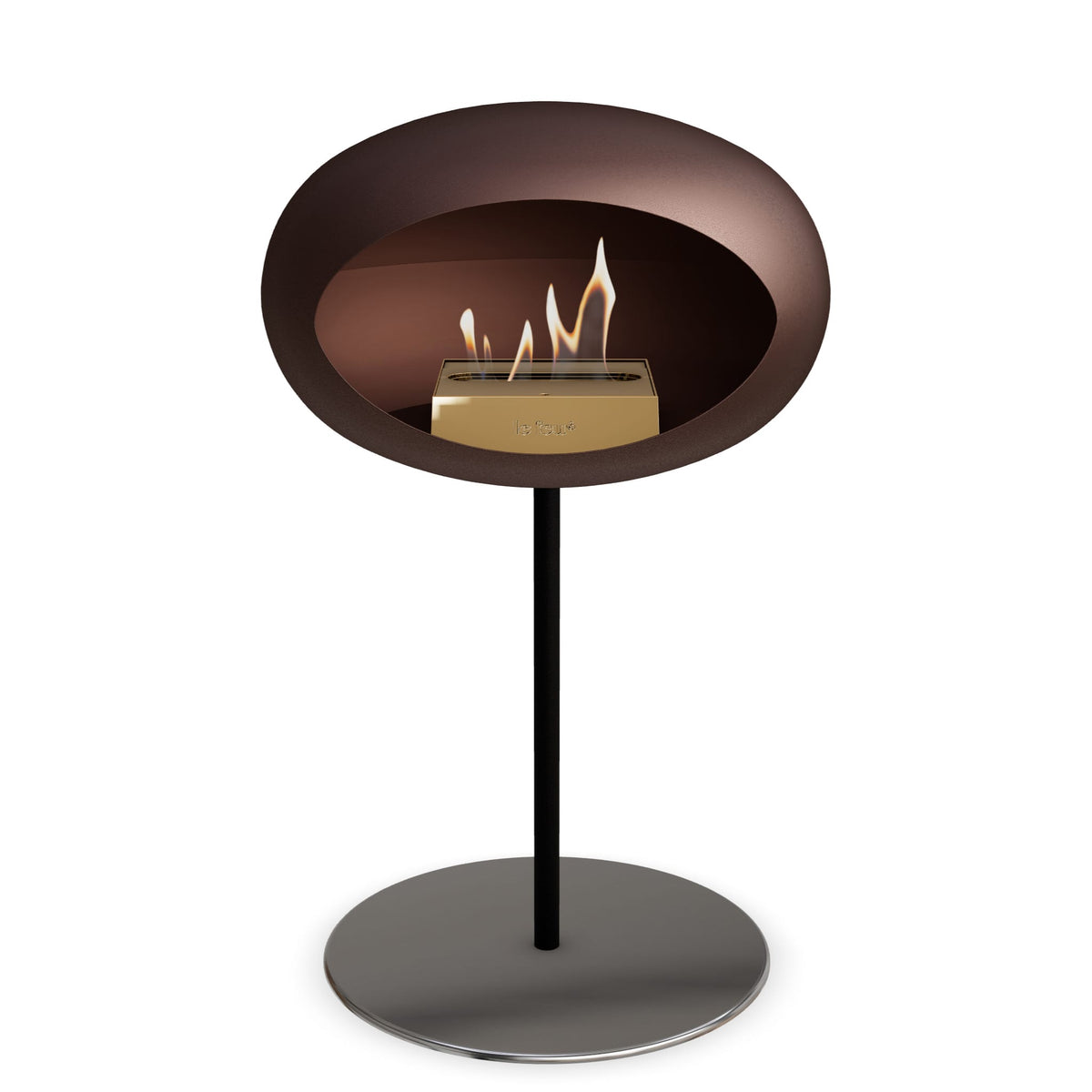 Le Feu Steel Low Dome Mocca Fireplaces Nüline Distribution ø2.5 cm black polished steel rose gold burner