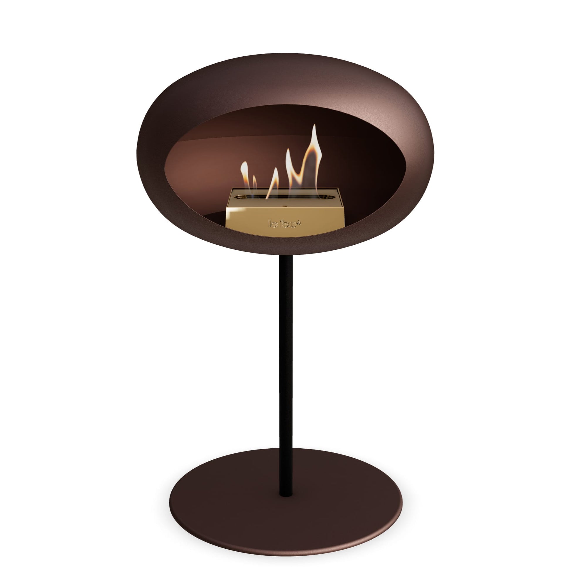Le Feu Steel Low Dome <br>Mocca Fireplaces Nüline Distribution ø2.5 cm black mocca rose gold burner