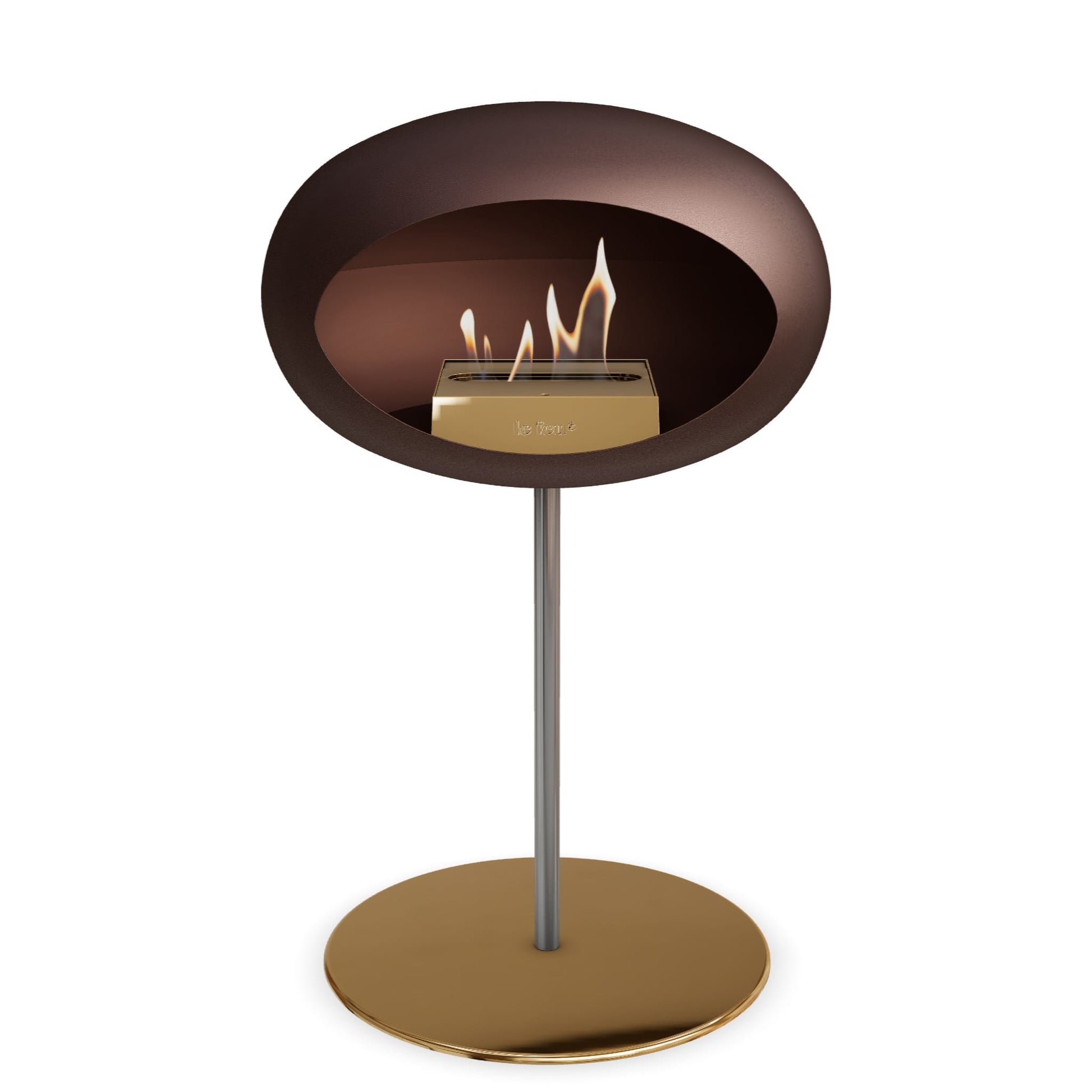 Le Feu Steel Low Dome <br>Mocca Fireplaces Nüline Distribution ø2.5 cm polished steel rose gold rose gold burner