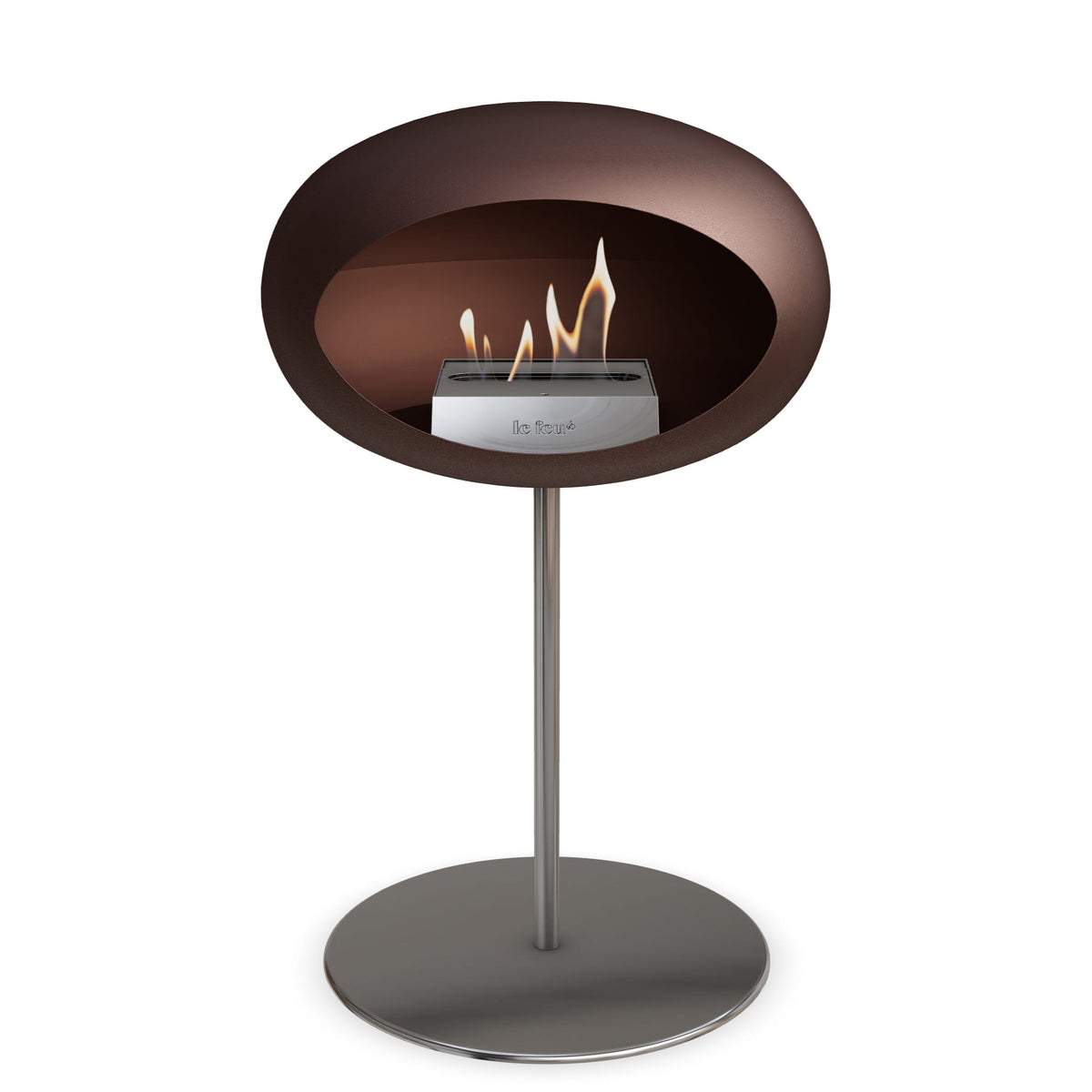 Le Feu Steel Low Dome Mocca Fireplaces Nüline Distribution ø2.5 cm polished steel polished steel steel burner
