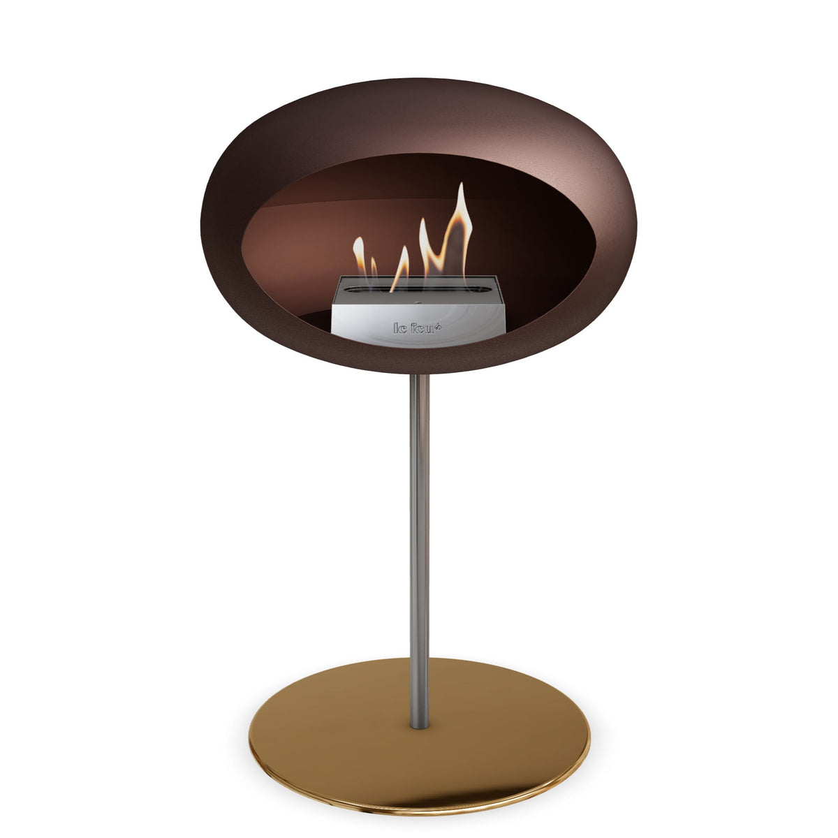 Le Feu Steel Low Dome Mocca Fireplaces Nüline Distribution ø2.5 cm polished steel rose gold steel burner